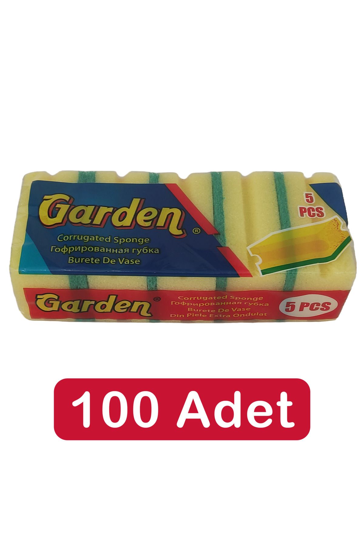 Garden (100 Adet) Oluklu Bulaşık Süngeri