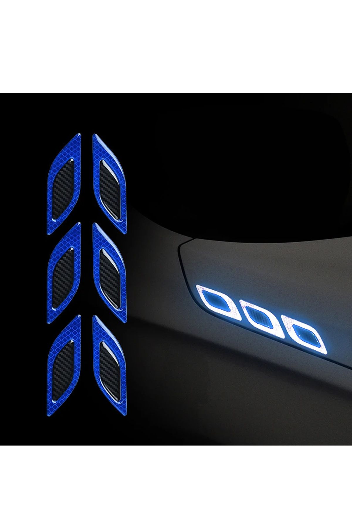 GARDENAUTO Araba Motosiklet Reflektörlü Şerit Reflektif Araç Kaput Sticker Oto Yansıtıcı Ikaz bandı