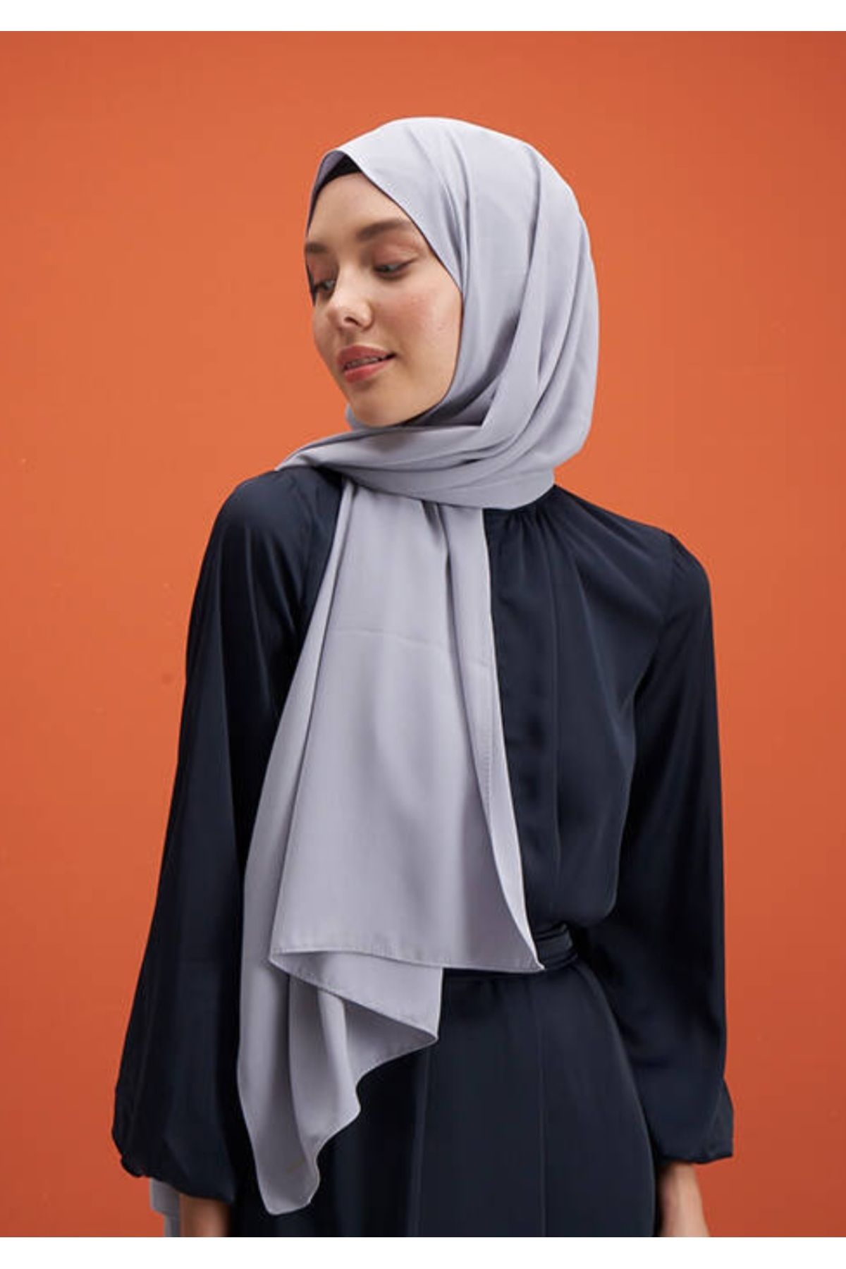 FRESCO SCARFS Tesettür Hijab Medine Ipeği Şal*gümüş