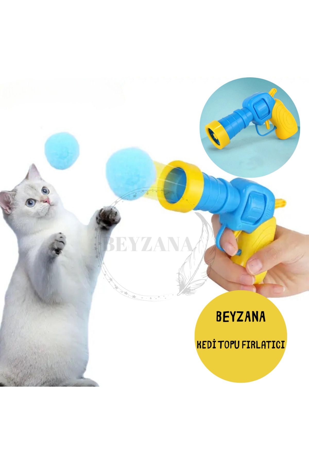 BEYZANA Oyuncak Kedi Topu Fırlatıcı