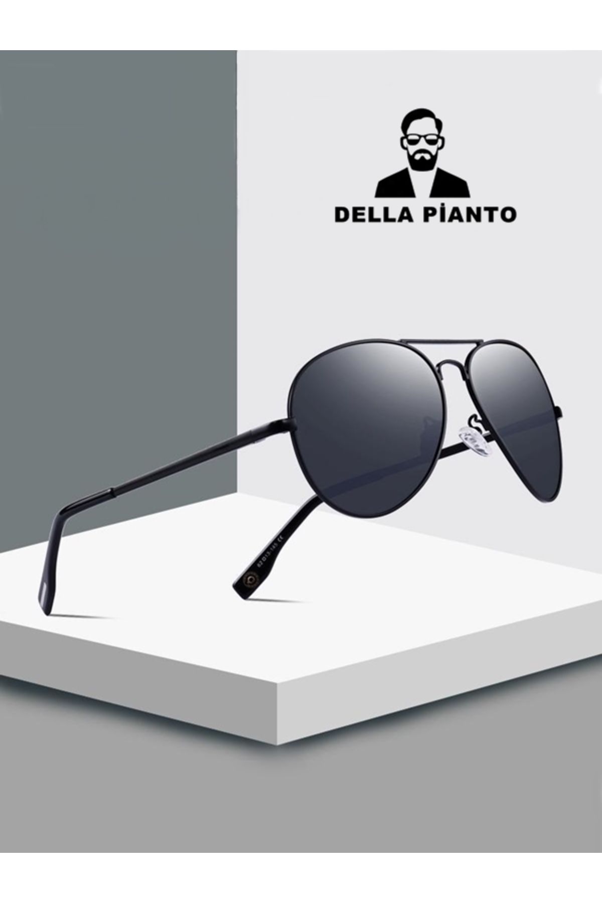 Della Pianto Unisex Organik Camlı Damla Siyah Gözlük