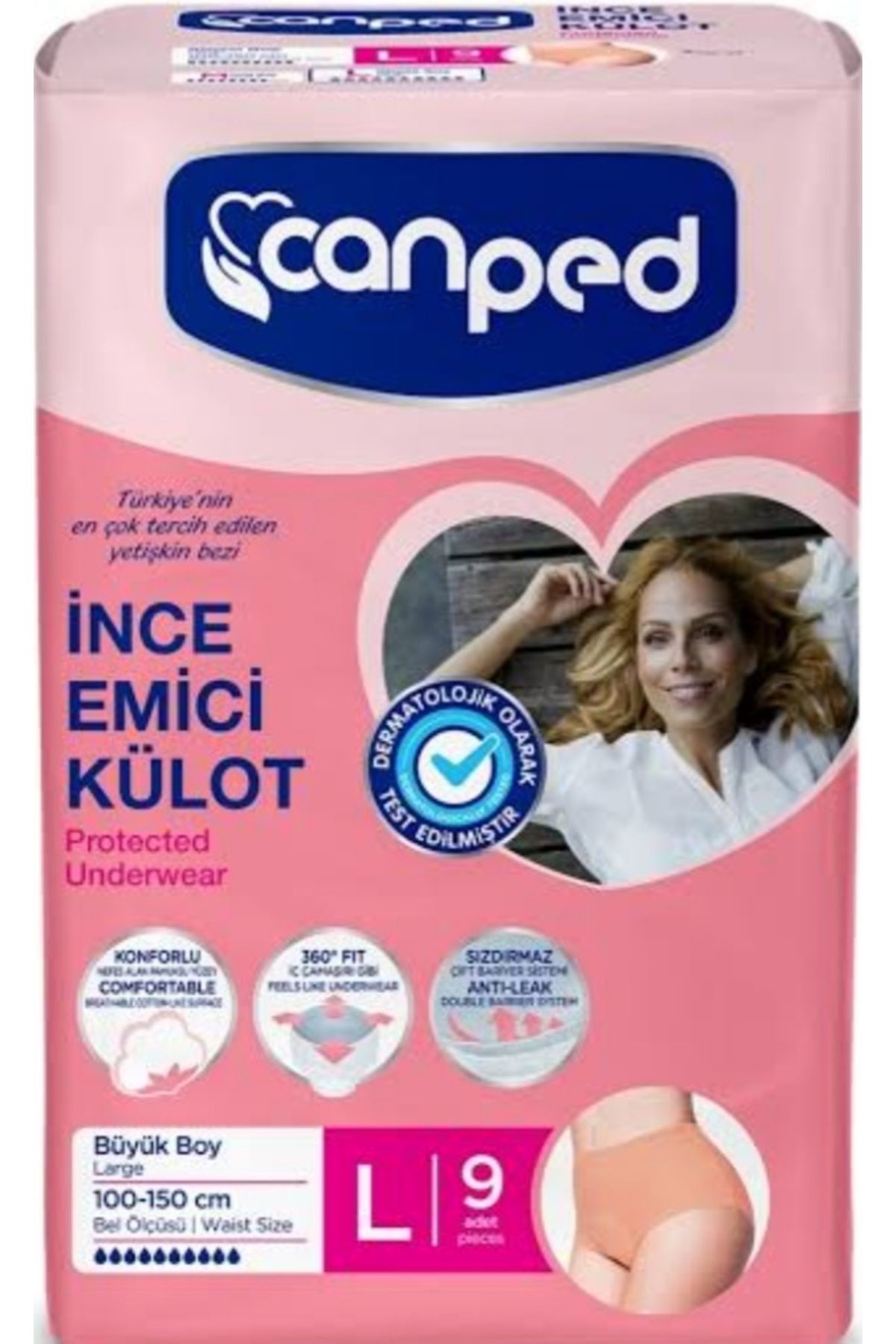 Canped İnce Emici Külot Büyük Beden Large (L) 9 Lu