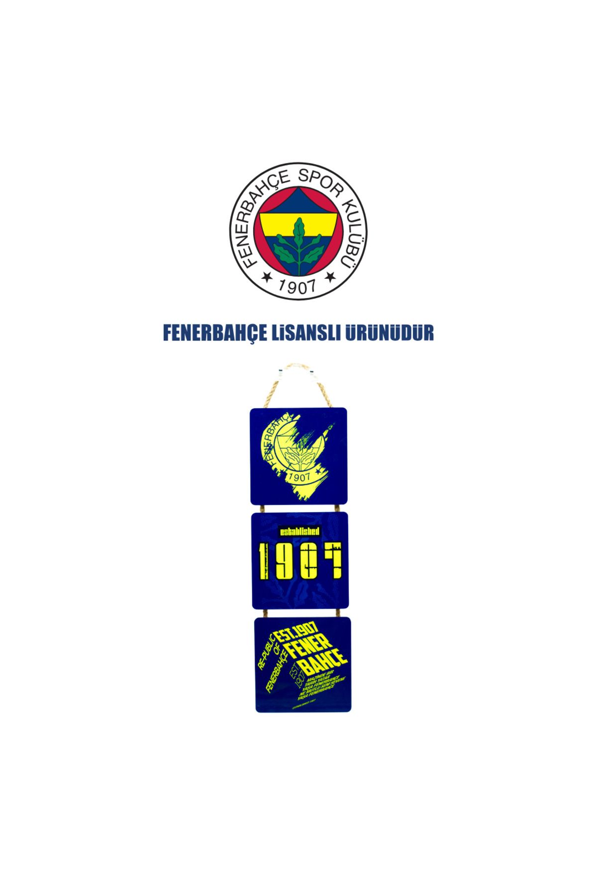 Fenerbahçe Lisanslı Baskılı 3lü 5 Ahşap-metal Pano
