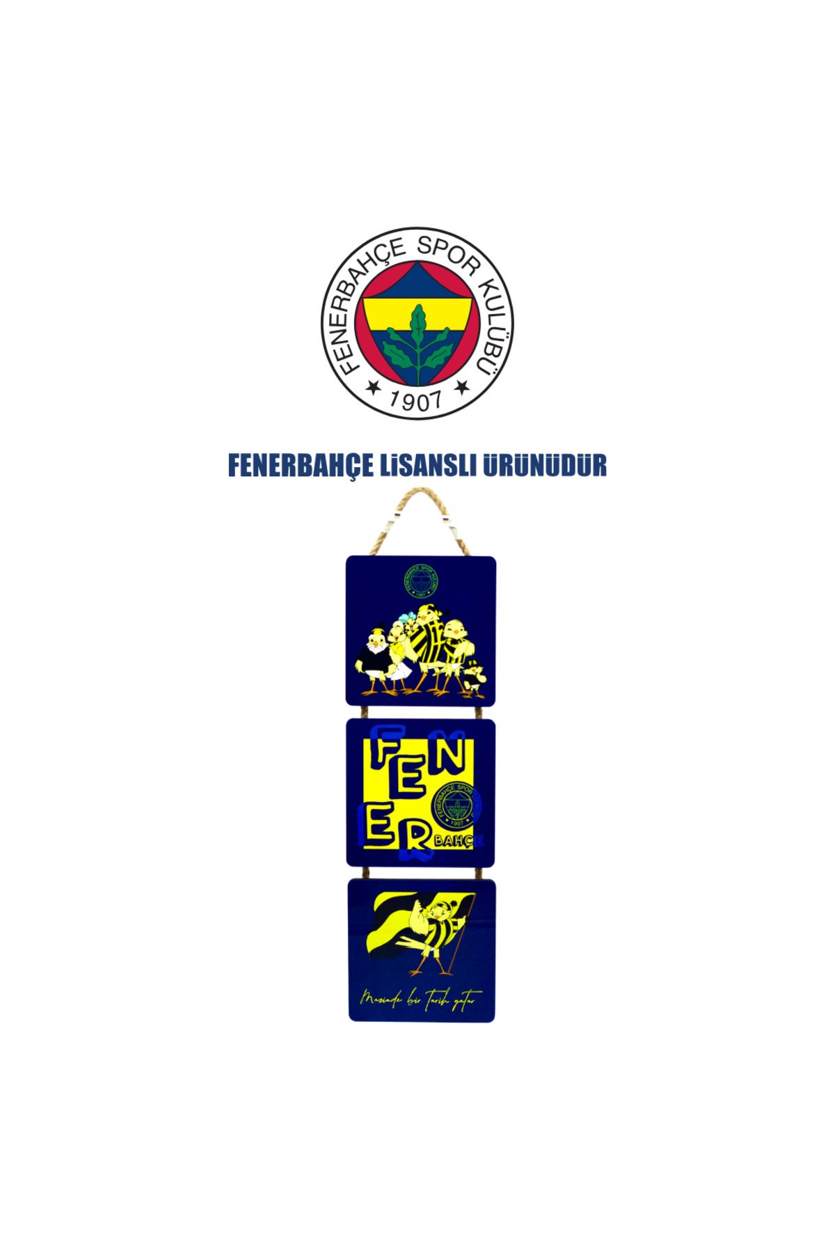 Fenerbahçe Lisanslı Baskılı 3lü 3 Ahşap-metal Pano