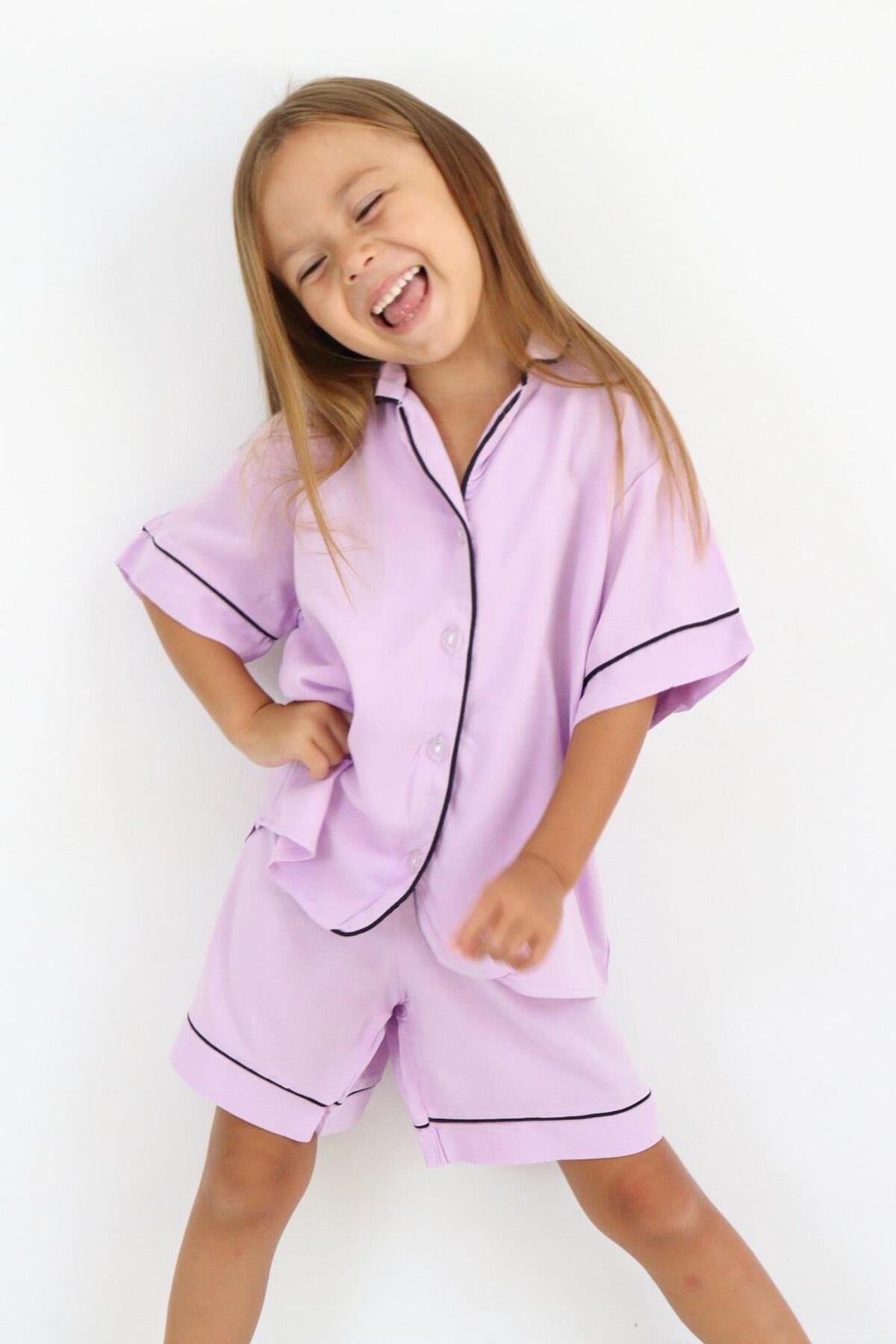 Le Mabelle Lila Biyeli Kız Çocuk Pijama Takımı