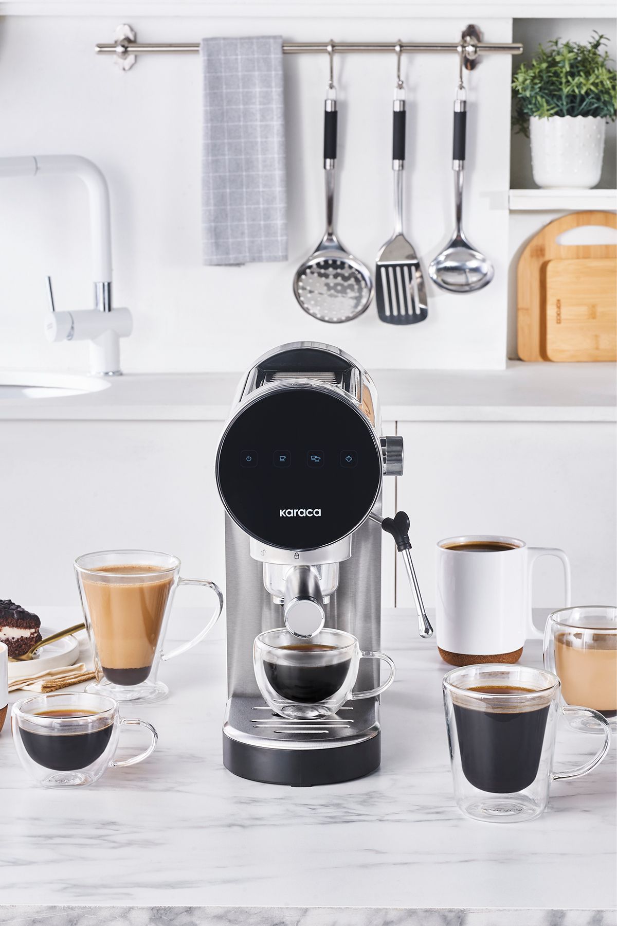 Karaca Coffee Art İnox Dijital 20 Bar Öğütülmüş Espresso Cappuccino ve Kapsül Kahve Makinesi