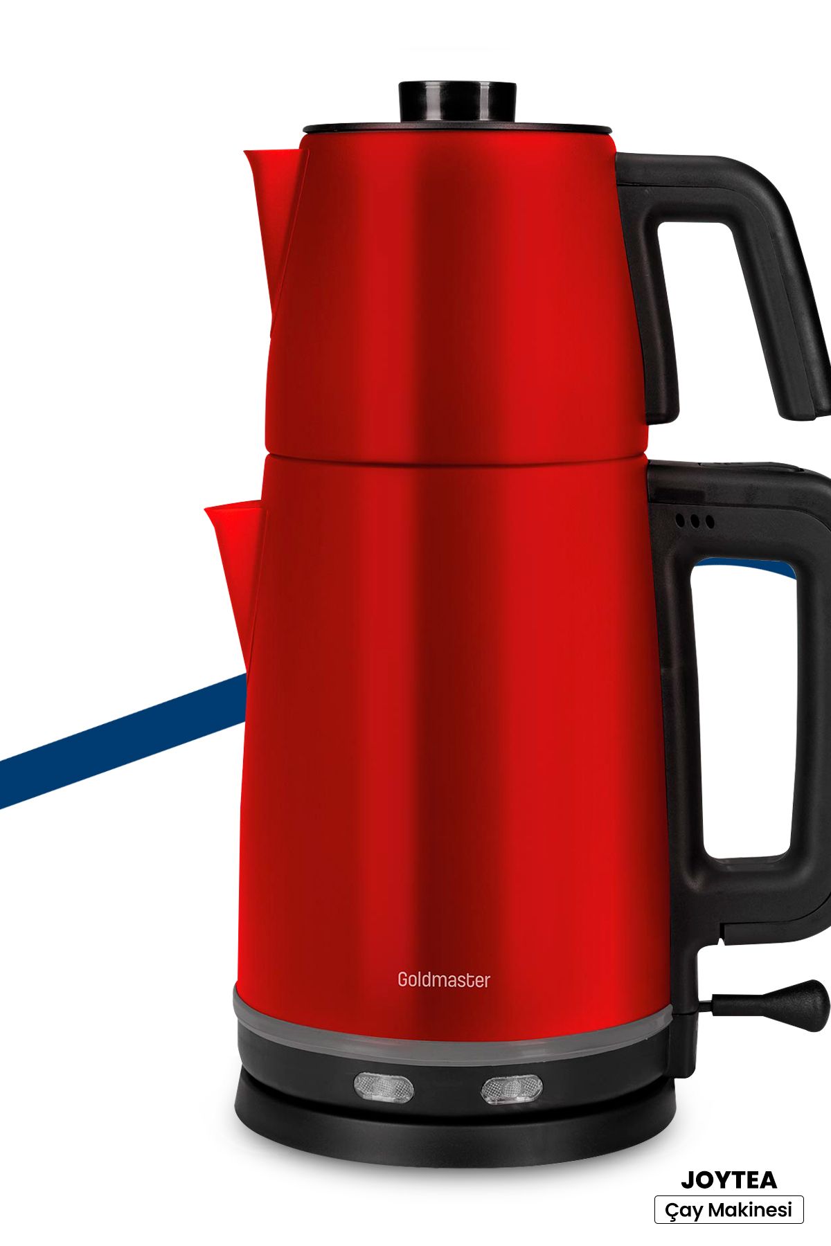 GoldMaster Joy Tea Kırmızı 2200 Watt Paslanmaz Çelik Çay Makinesi Ve Su Isıtıcısı