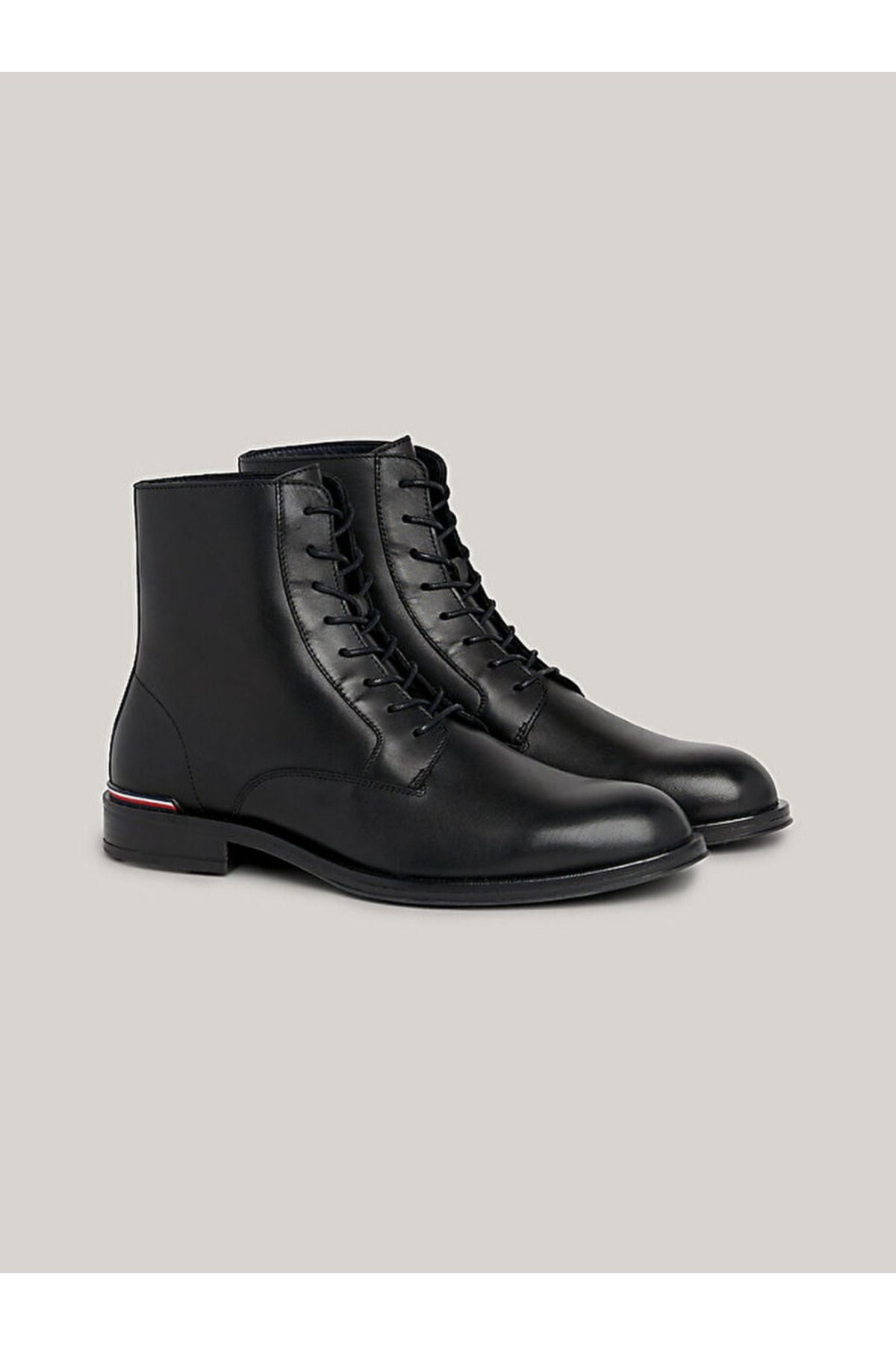 Tommy Hilfiger Leather Lace-Up Mid Boot