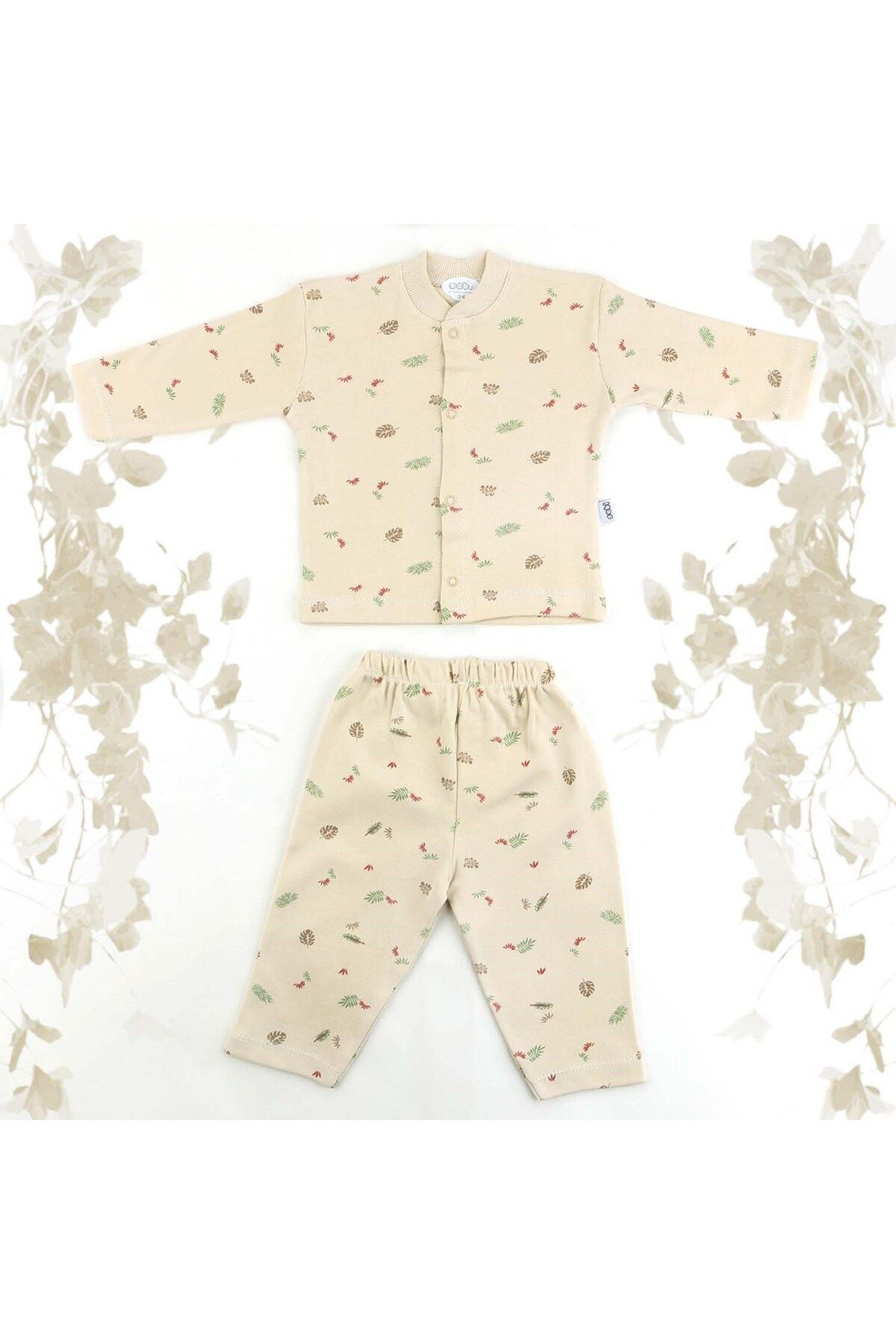 Sebi Bebe Yapraklı Pijama Takımı 9106