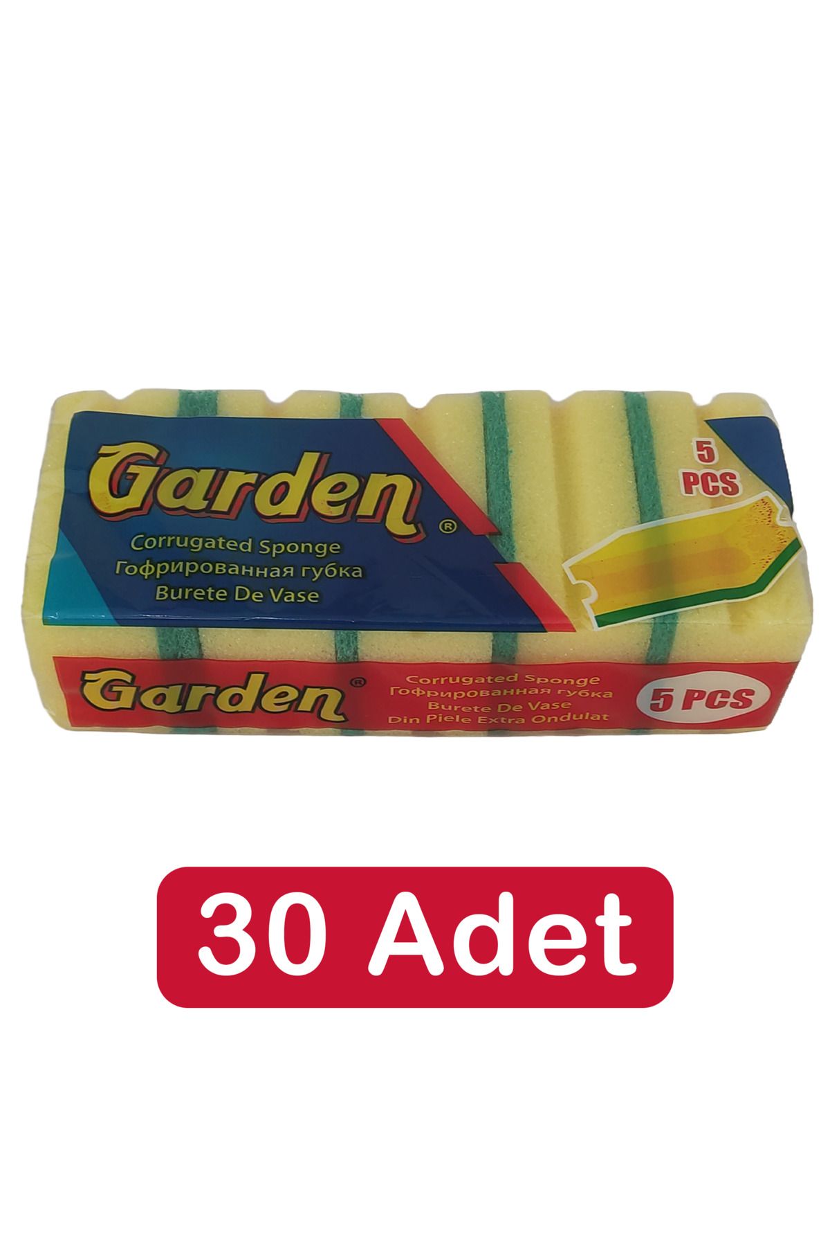Garden (30 Adet) Oluklu Bulaşık Süngeri