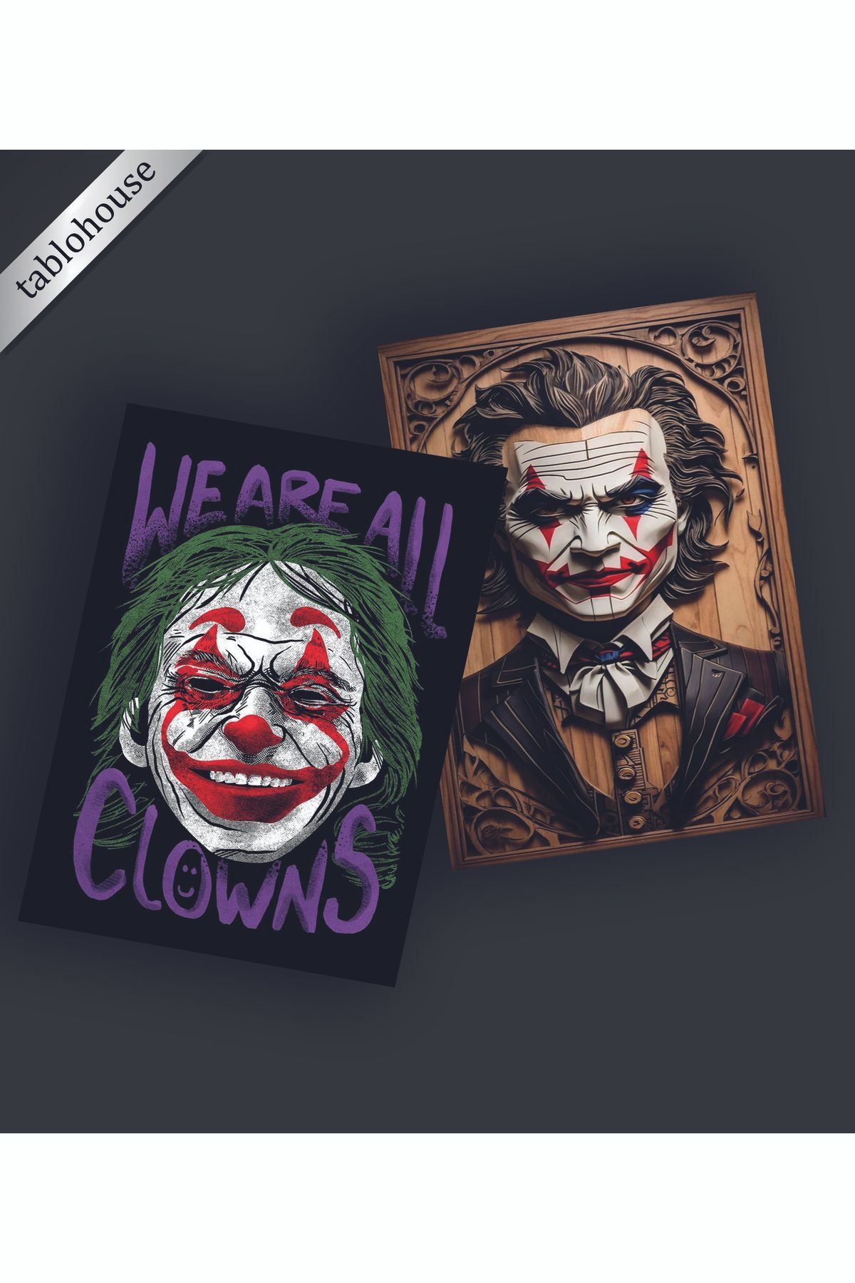 tablohouse Joker Retro Ahşap Poster