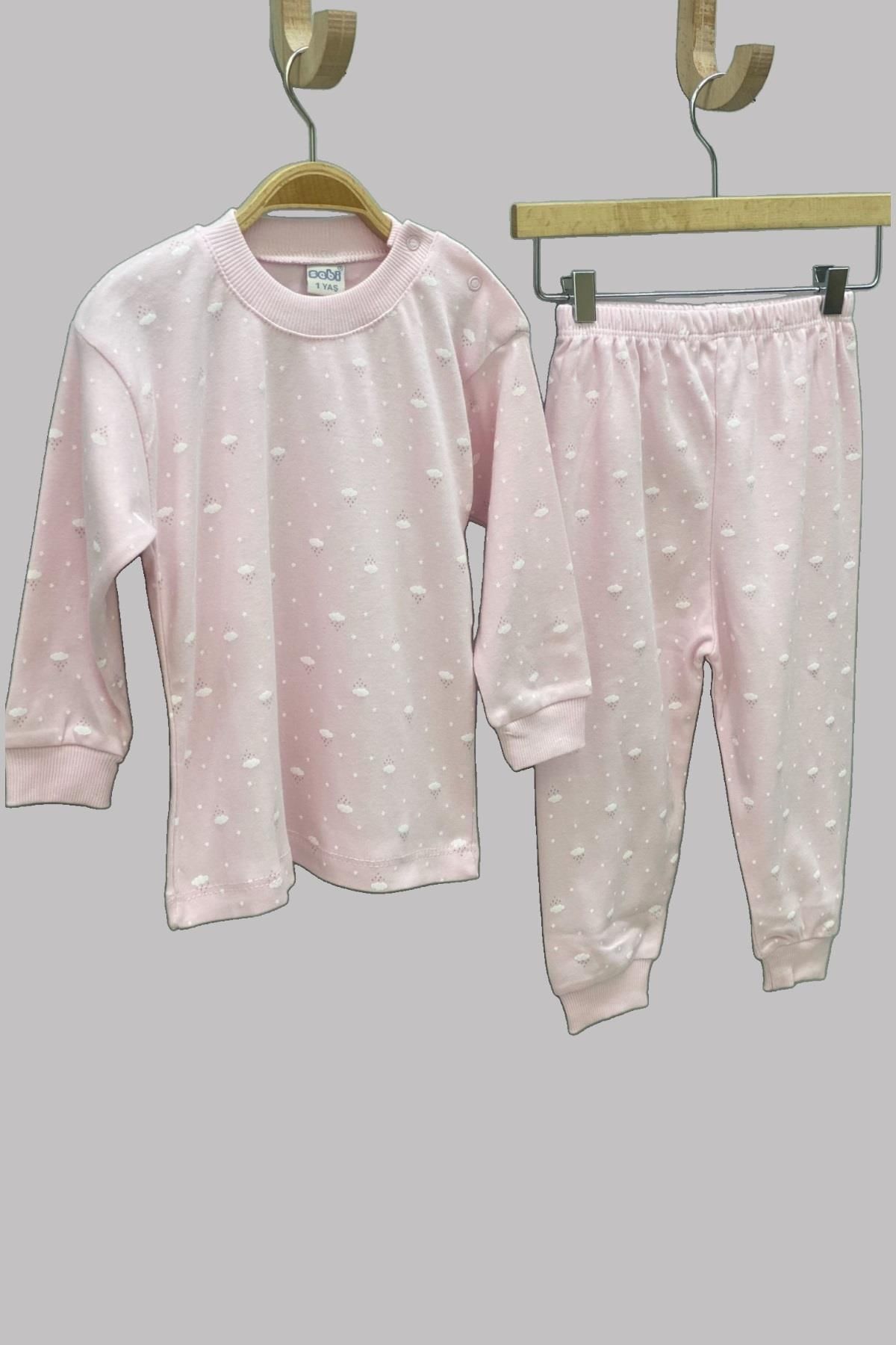 Sebi Bebe Bulut Desenli Pijama Takımı 2407 Pembe