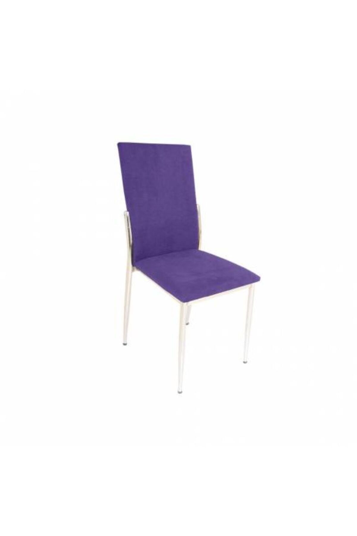BENGİ TİCARET Sandalye St Gözde Model Metal Transmisyon Çelik Nikelaj Ayk Mor Renk Kumaş Elyapı