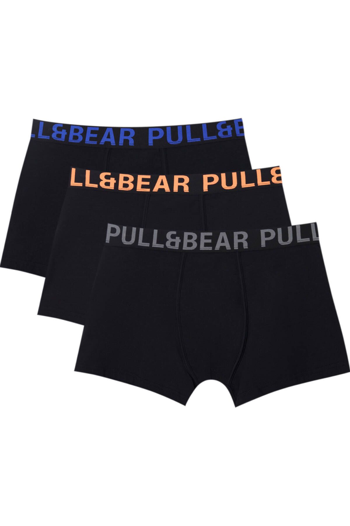 Pull & Bear 3’lü neon logolu siyah boxer paketi