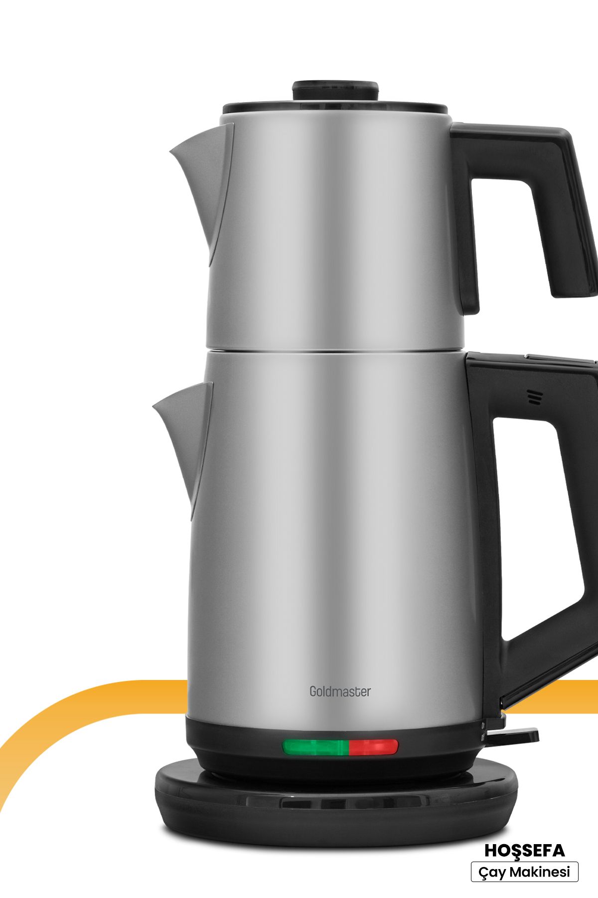 GoldMaster Hoşsefa Inox 2200 Watt Paslanmaz Damlatmayan Çelik Çay Makinesi Ve Su Isıtıcısı