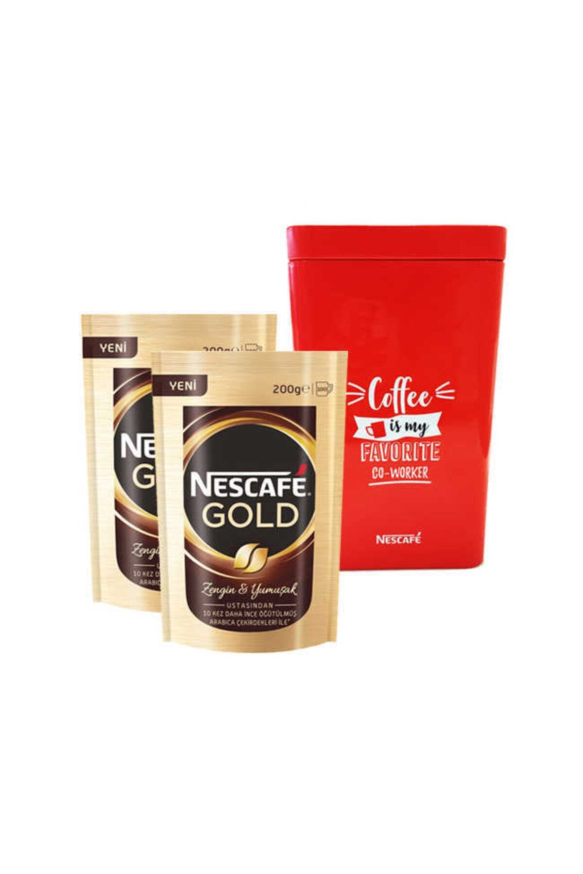 Nescafe Gold Paket ve Kahve Kutusu 200 gr 2 Adet