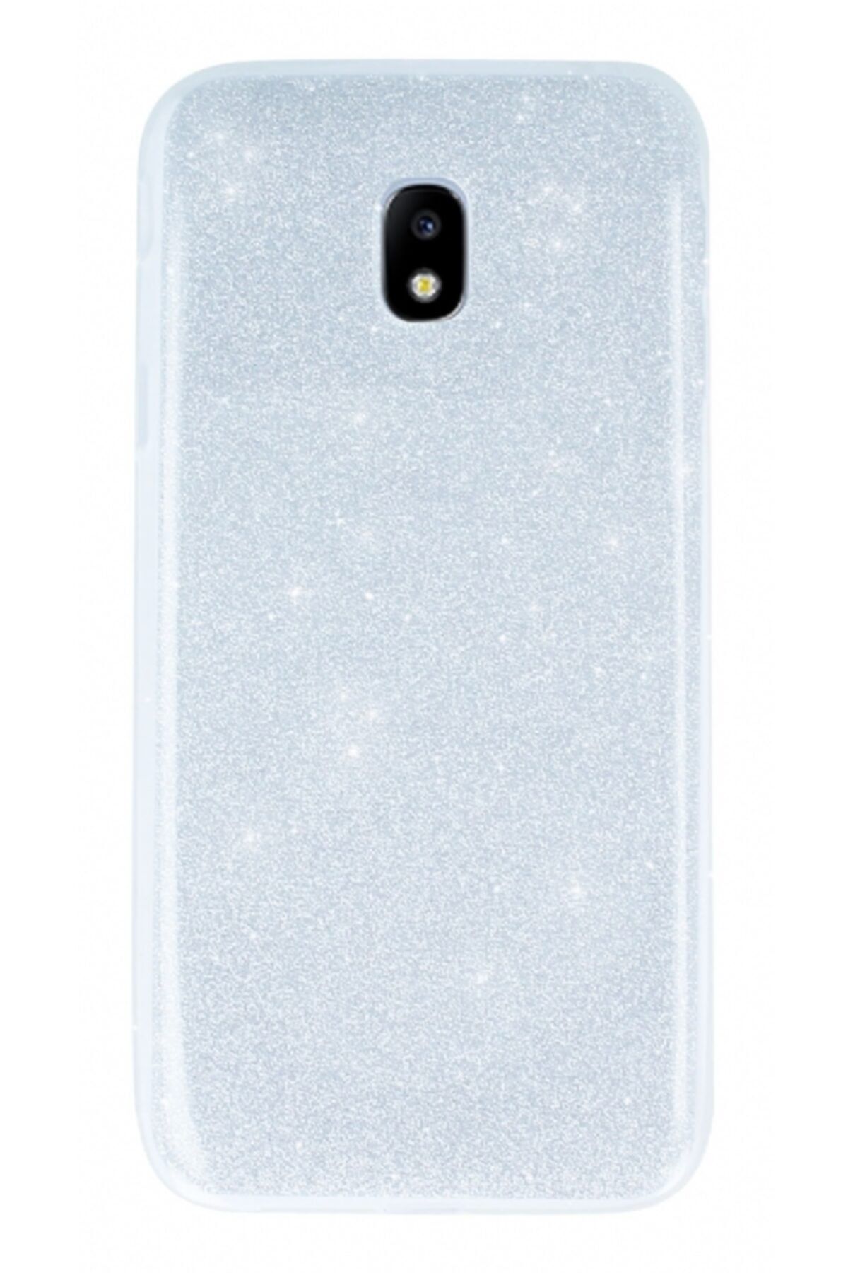 Mobilcadde Samsung Galaxy J3 Pro 2017 Simli Silver Silikon Kılıf