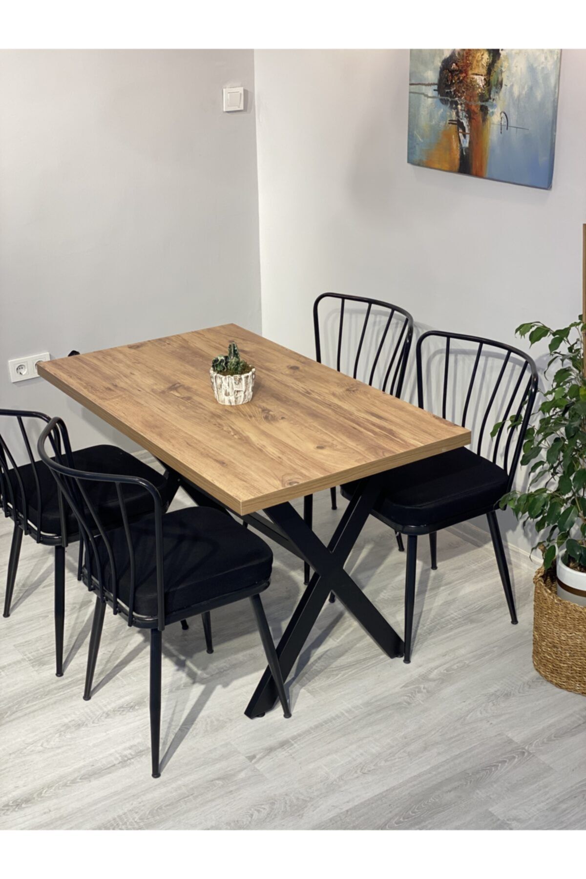 Resa mobilya design Yemek Masası Takımı 120x70 Ve 4 Adet Güneş Sandalye