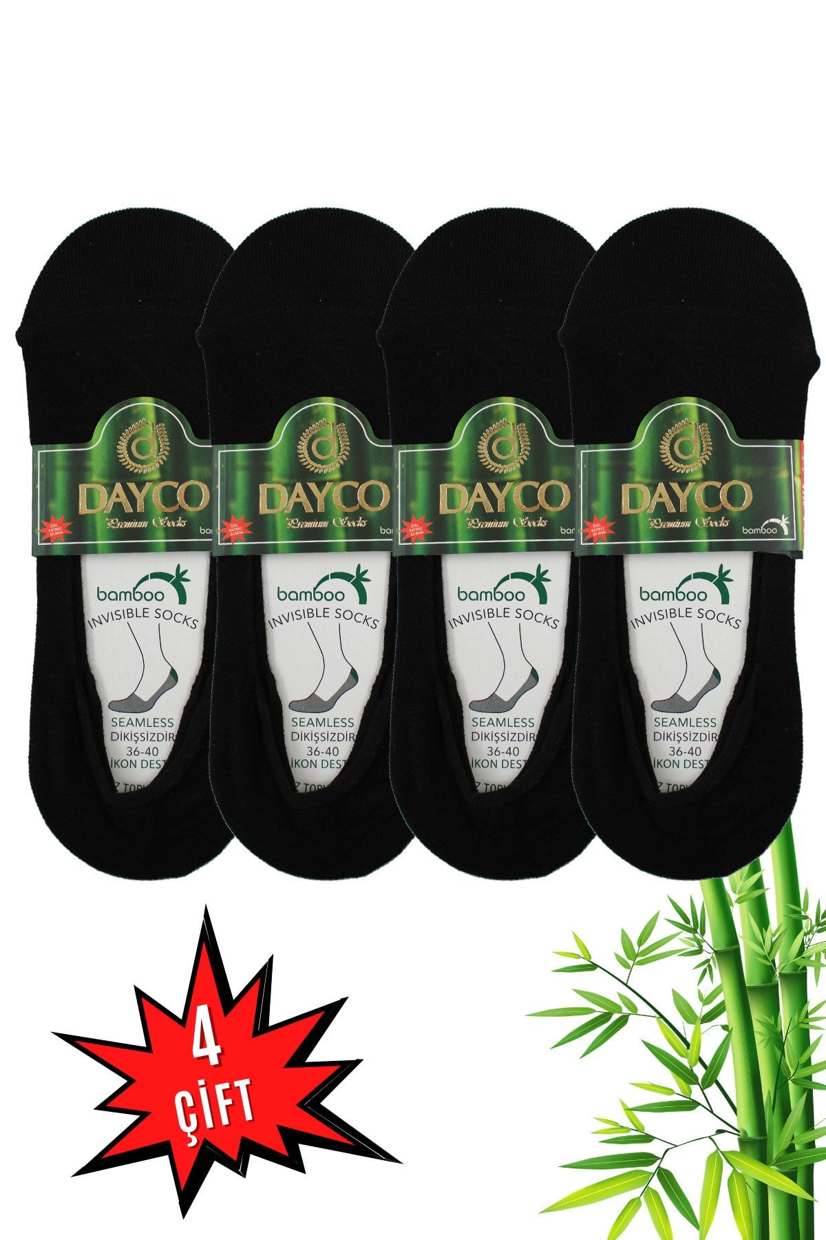 DAYCO Kadın 4'lü Bambu Babet Çorabı