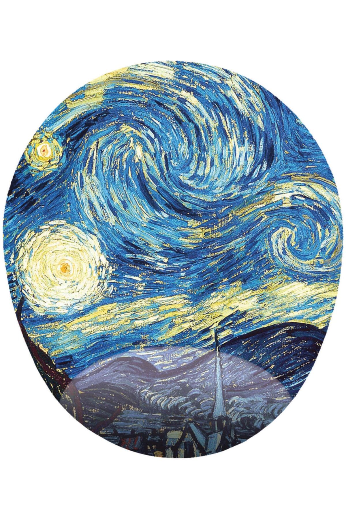 MAĞAZA DEPOM Yıldızlı Gece Van Gogh  Bilek Destekli Oval Mousepad