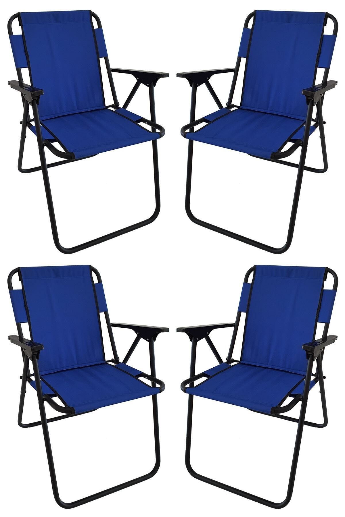 Mocca Style Mavi Plastik Kollu Sandalye 4lü