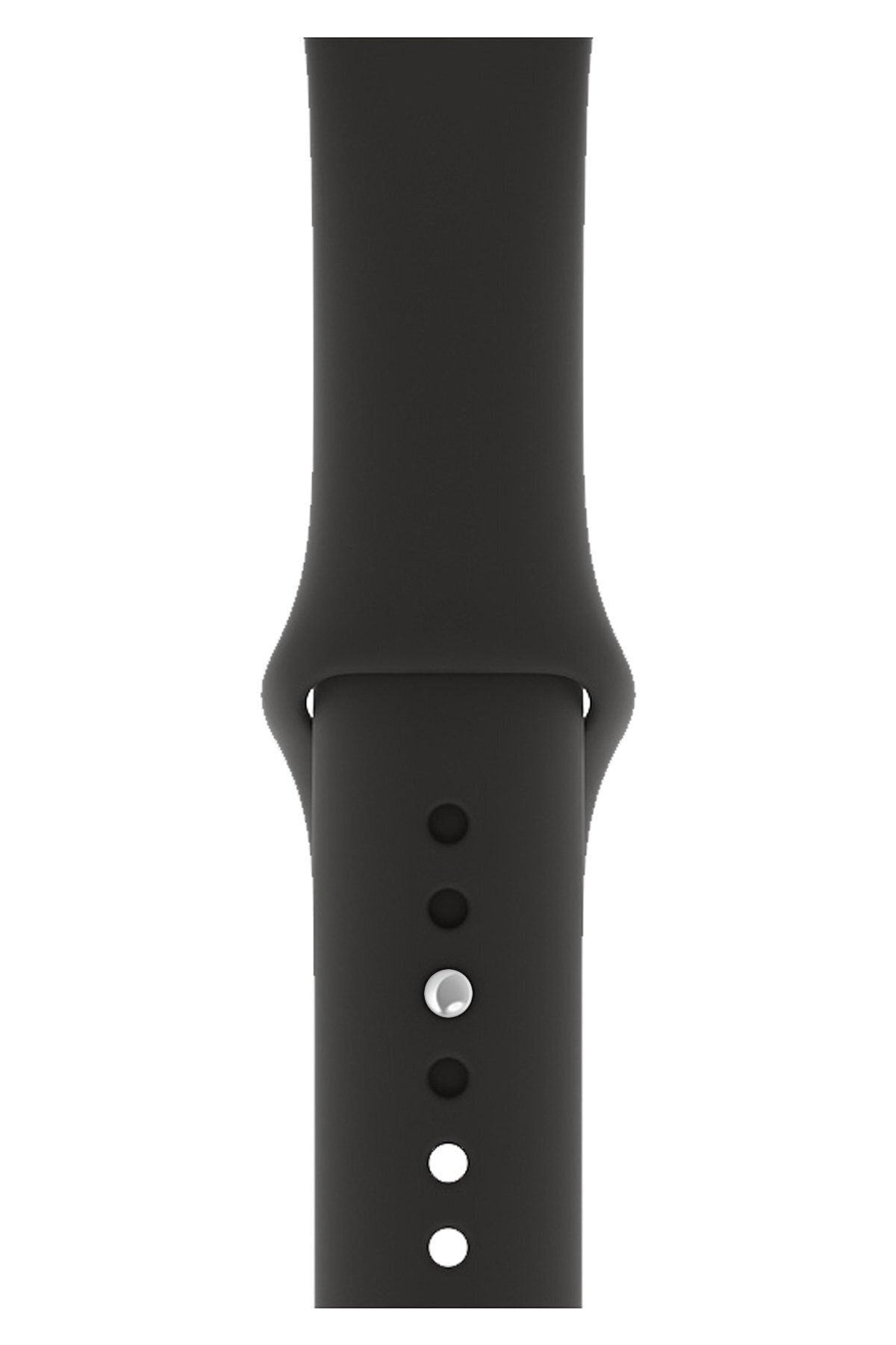 Qfit Apple Watch Uyumlu Silikon Spor Kordon Siyah 42/44mm
