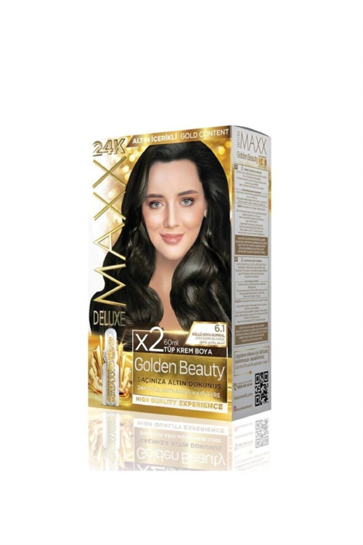 Genel Markalar Deluxe Golden Beauty 24k Altın Içerikli 6.1 Küllü Koyu Kumral Saç Boya Seti