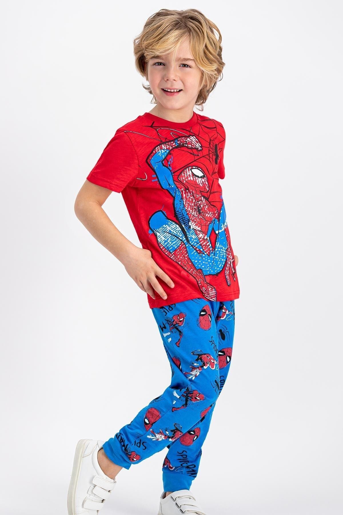 Spiderman Erkek Çocuk Kırmızı  Spider Man Lisanslı Pijama Takımı