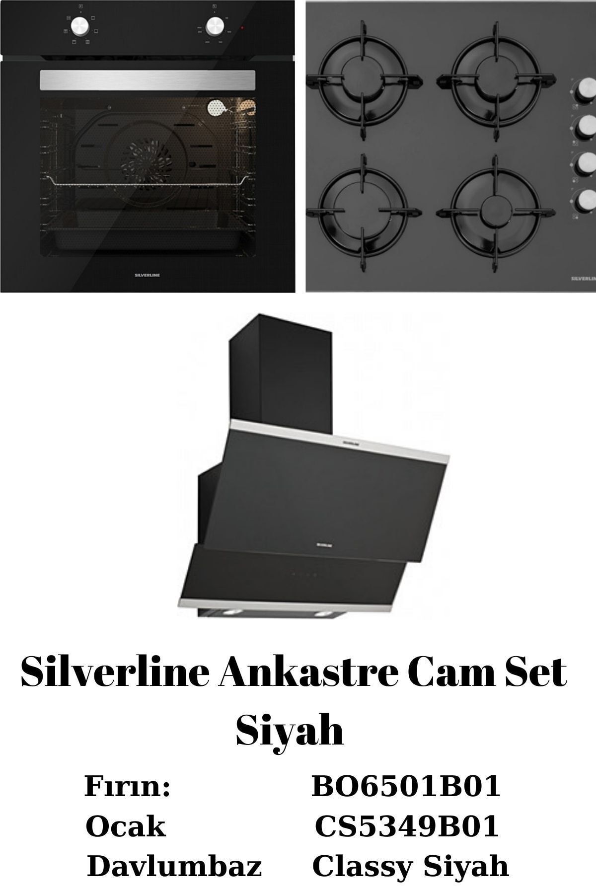 Silverline Ankastre Cam Set-1 Siyah Classy Siyah-bo6501b01-cs5349b01
