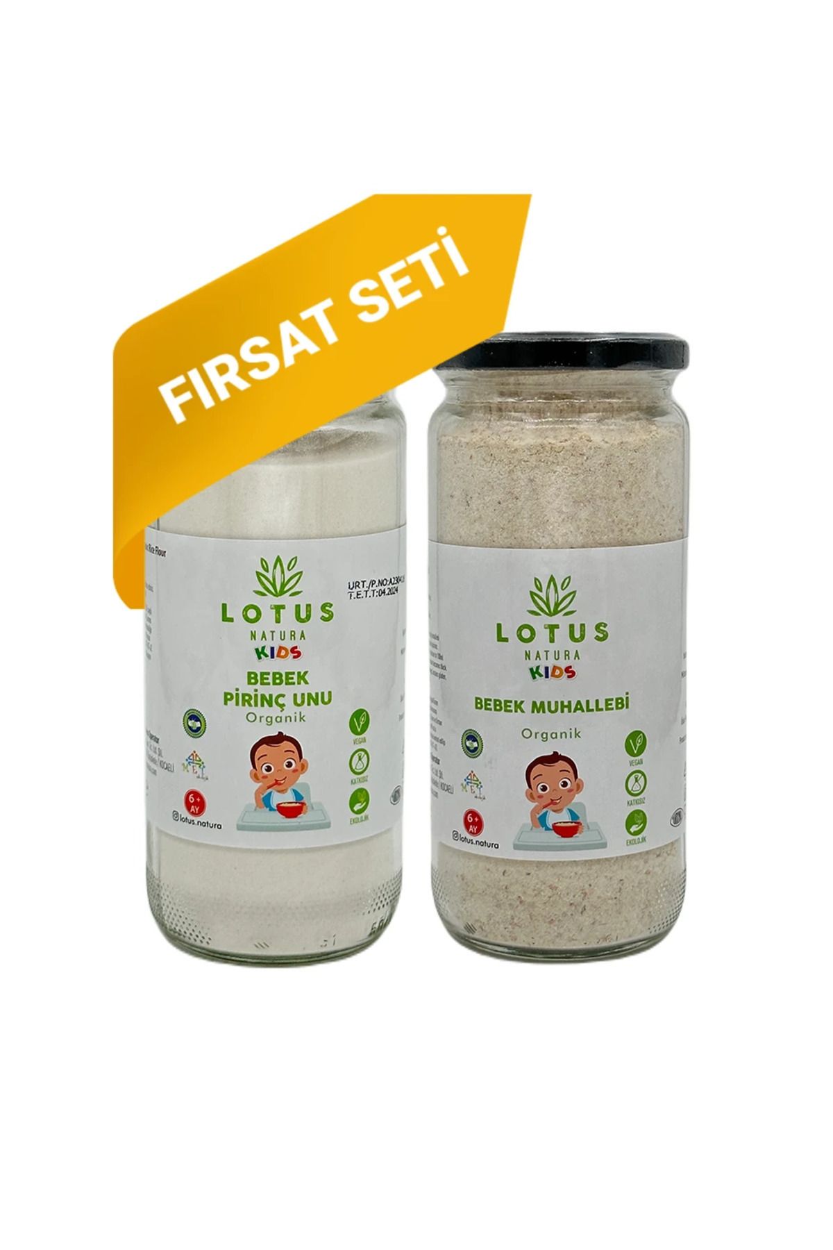 Lotus Natura Baby Organik Pirinç Unu-organik Bebek Muhallebisi Seti 6 Ay
