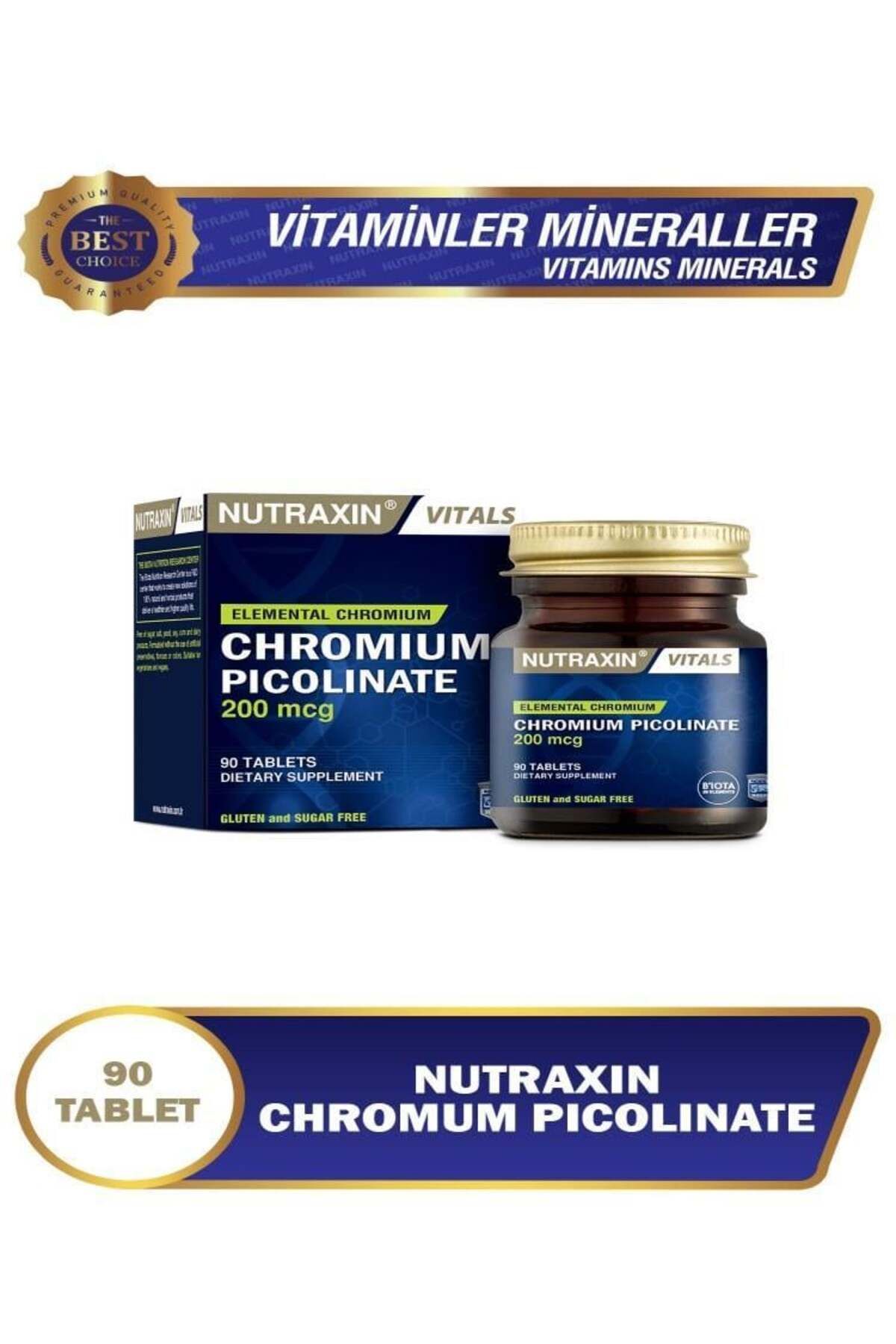 Nutraxin Chromium Picolinate Krom Pikolinat İçeren Takviye Edici Gıda 90 Tablet
