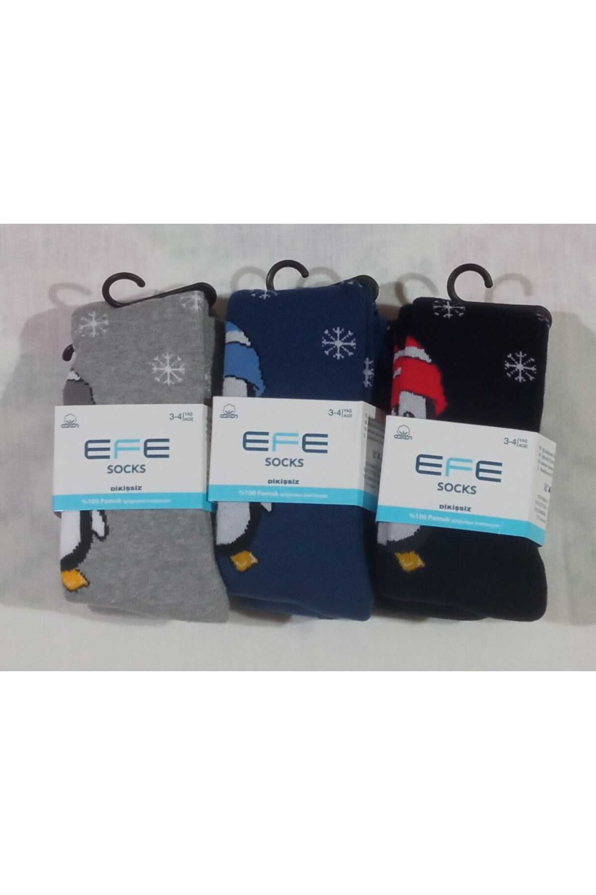 Efe Socks Erkek Çocuk (OĞLAN) Dikişsiz Havlu Kışlık ( Koltlu - Kulotlu -kilotlu -külotlu) Çorap 3lü