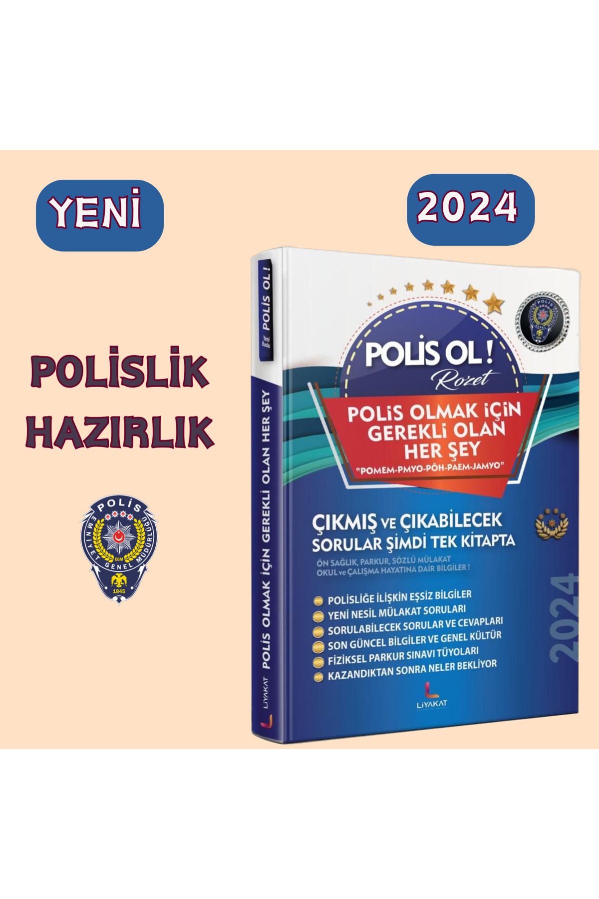 Liyakat Yayınları ÖN SAĞLIK-PARKUR-SÖZLÜ MÜLAKAT,POLİS OLMAK İÇİN HER ŞEY-2024 ALIMINA UYGUNDUR