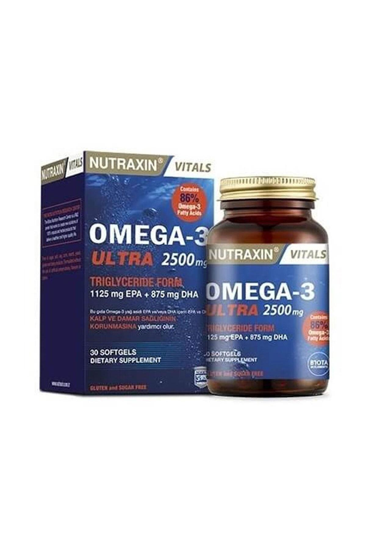 Nutraxin Vitals Omega3 Ultra 2500 mg Trigliserit Formada EPA & DHA
