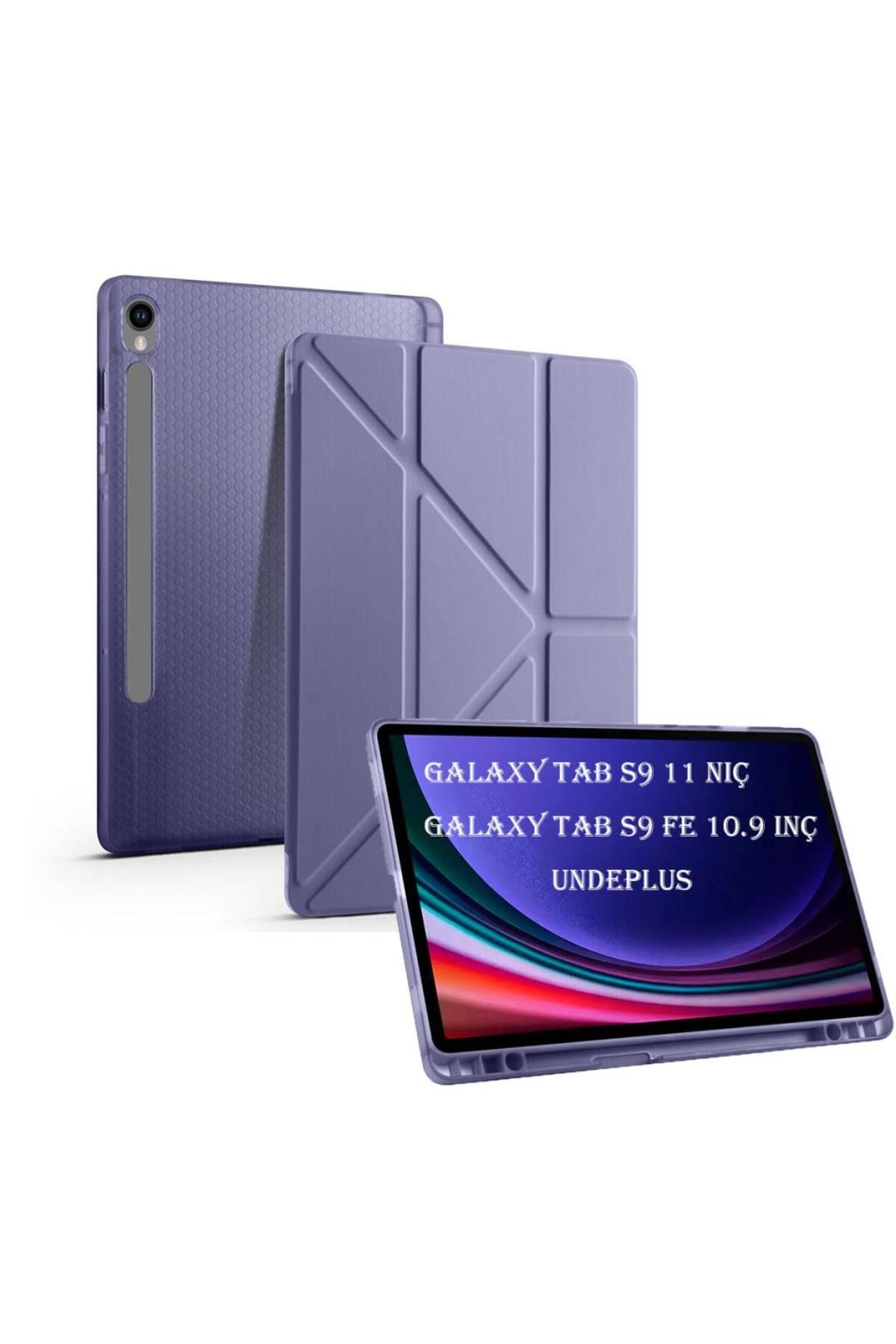 UnDePlus Samsung Galaxy Tab S9 FE X510 X516 Uyumlu Kılıf Kalem Bölmeli Trifolding Case