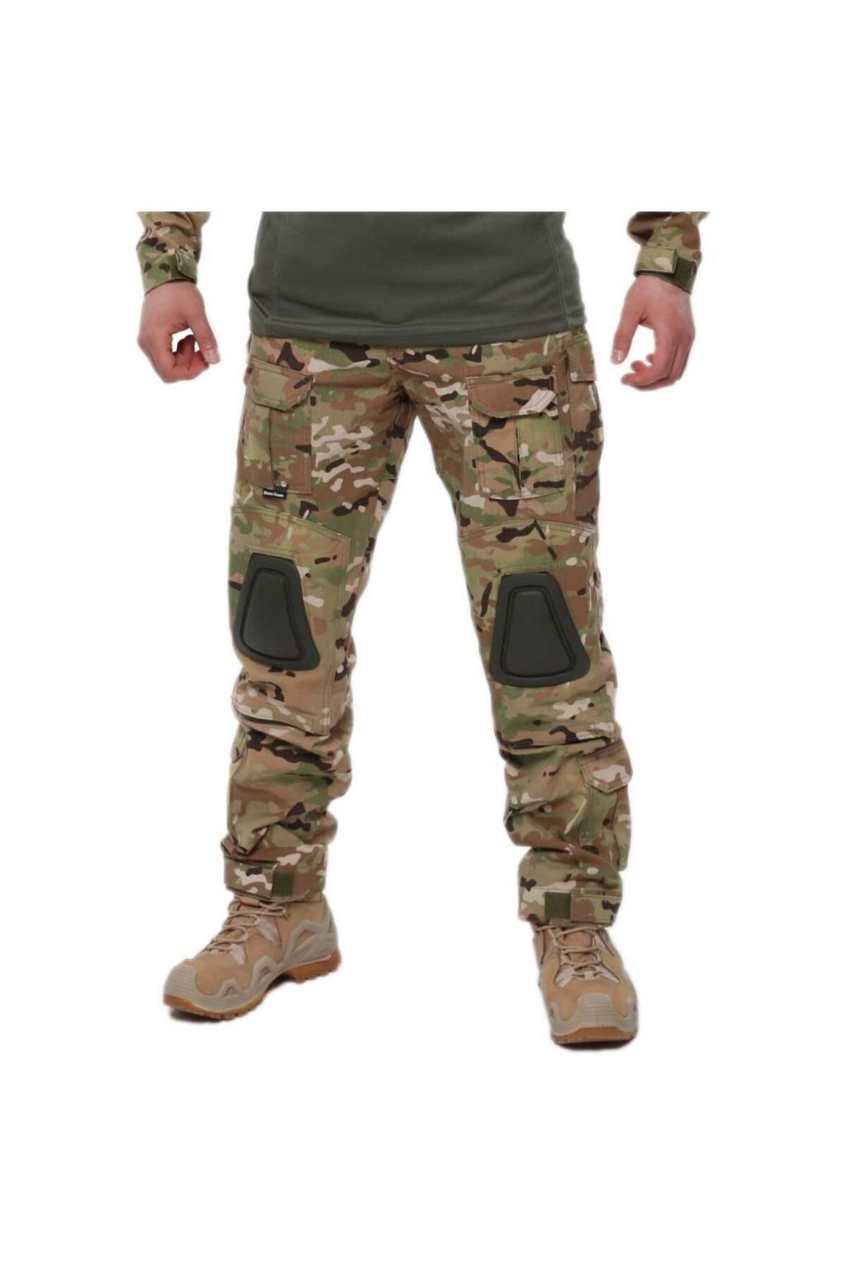 SİNGLE SWORD Dizlikli Kamuflaj Tactical Erkek Pantolon - Outdoor Taktik Pantolon