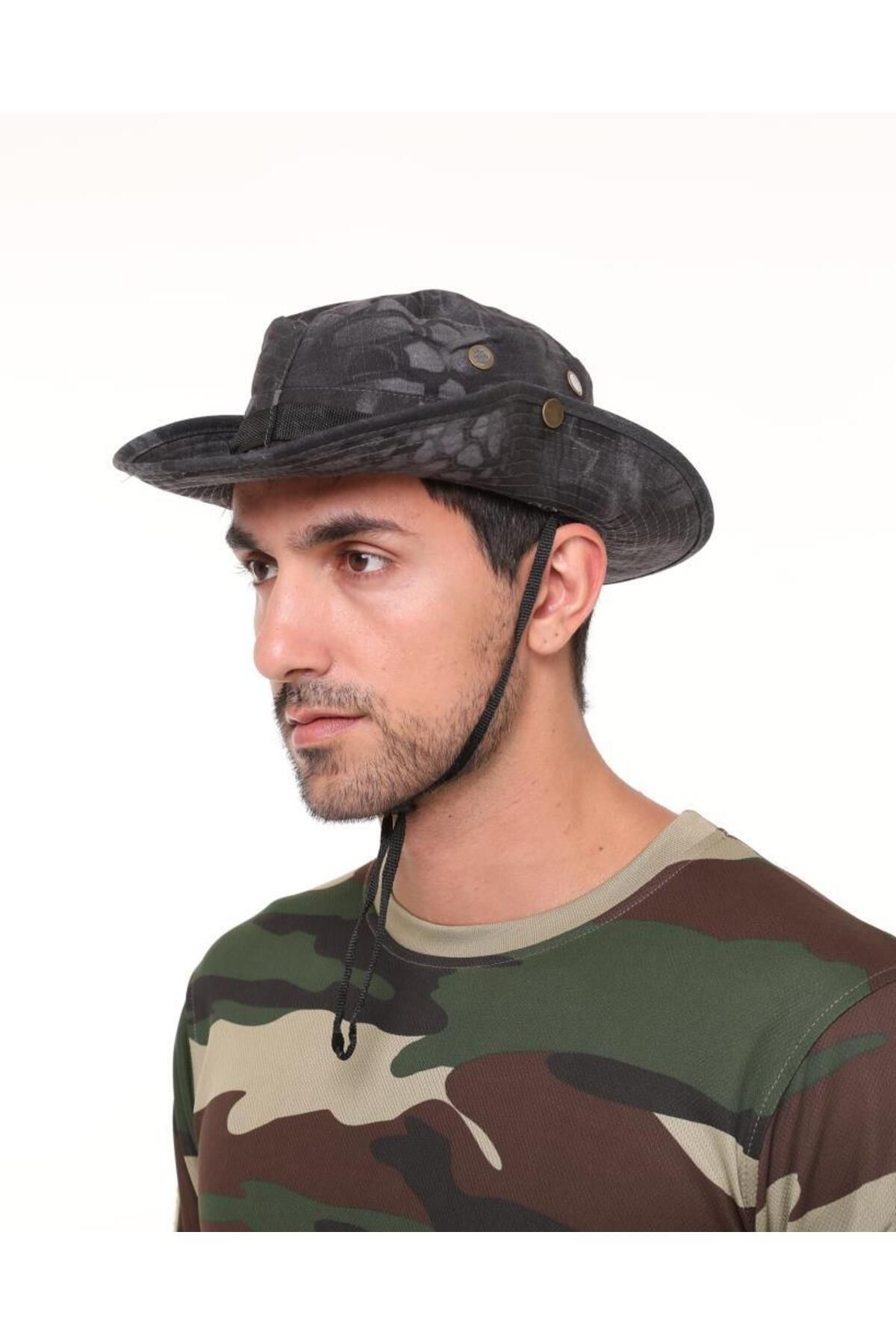 SİNGLE SWORD Jungle Kep - Şapka - Katlanabilir Safari Fötr Şapkası