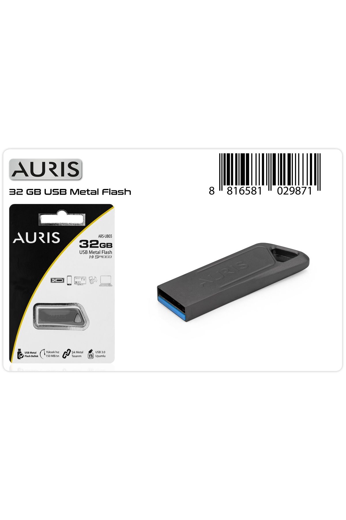 Auris Ars-ub03 32 Gb Usb Metal Flash Bellek