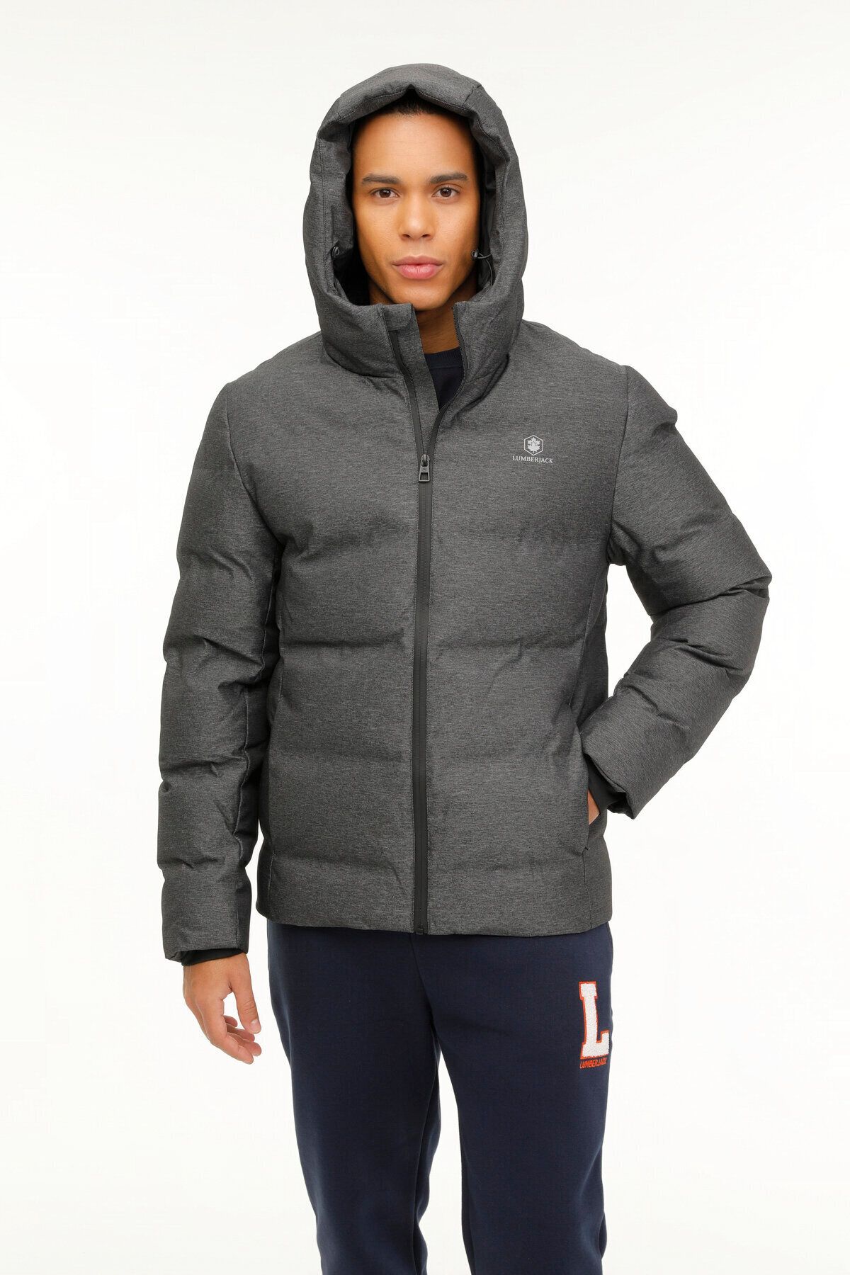 Lumberjack ML NOLANK COAT SN23 3PR Gri Erkek Kısa Kaban