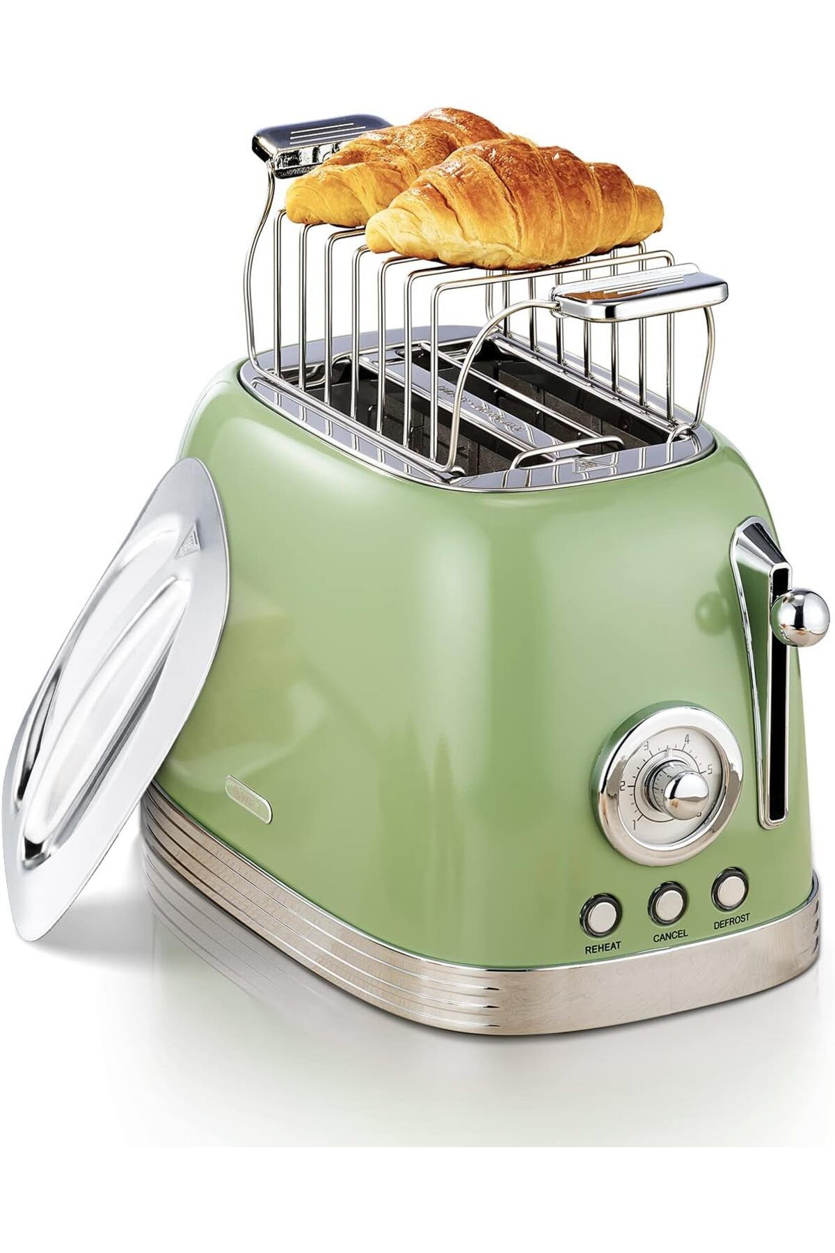 Wiltal Ekmek kızartma makinesi, 2 dilim, retro ekmek kızartma makinesi, buz çözme ve kırma fonksiyonu