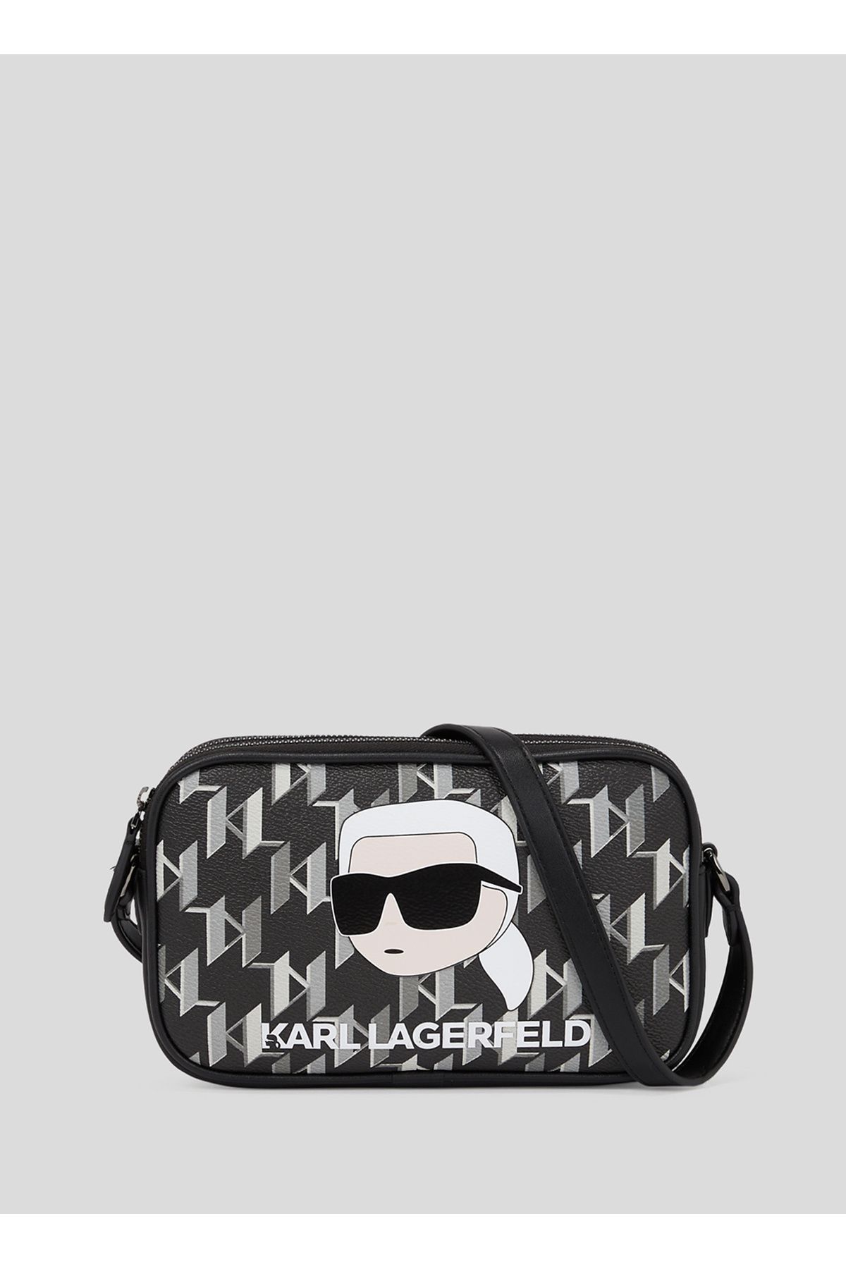 Karl Lagerfeld Siyah - Beyaz Kadın 20,5x13x5,5 cm Çapraz Çanta 235W3095998