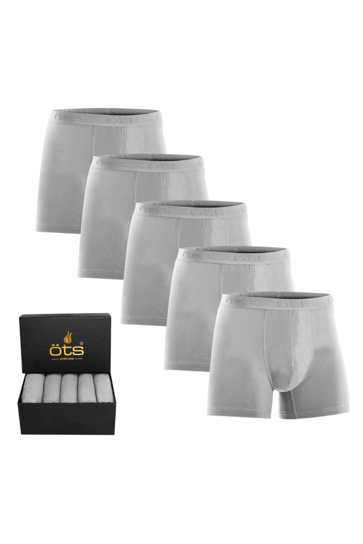 Öts Erkek Modal Boxer 5'li Paket, Pamuklu Esnek Kumaş, Premium Özel Hediye Kutusunda
