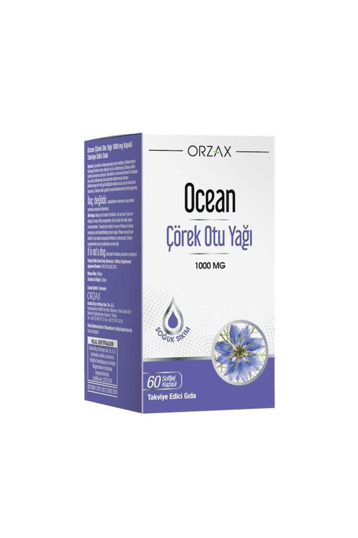 Ocean Orzax Ocean Çörek Otu Yağı 1000 mg 60 Kapsül Çörek Otu Yağı İçeren Takviye Edici Gıda..orzx