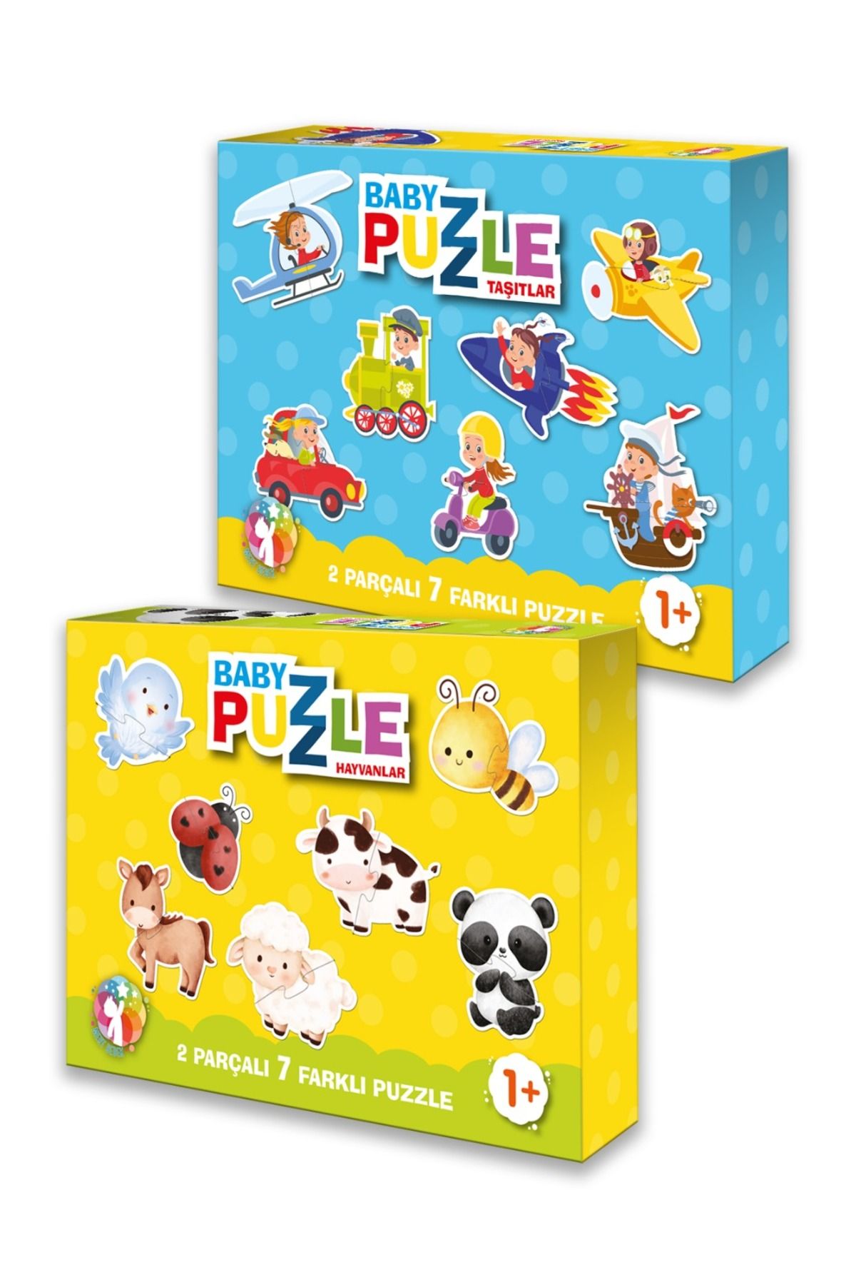 MERT BEBEK Baby Puzzle Hayvanlar- Baby Puzzle Taşıtlar 2li Set