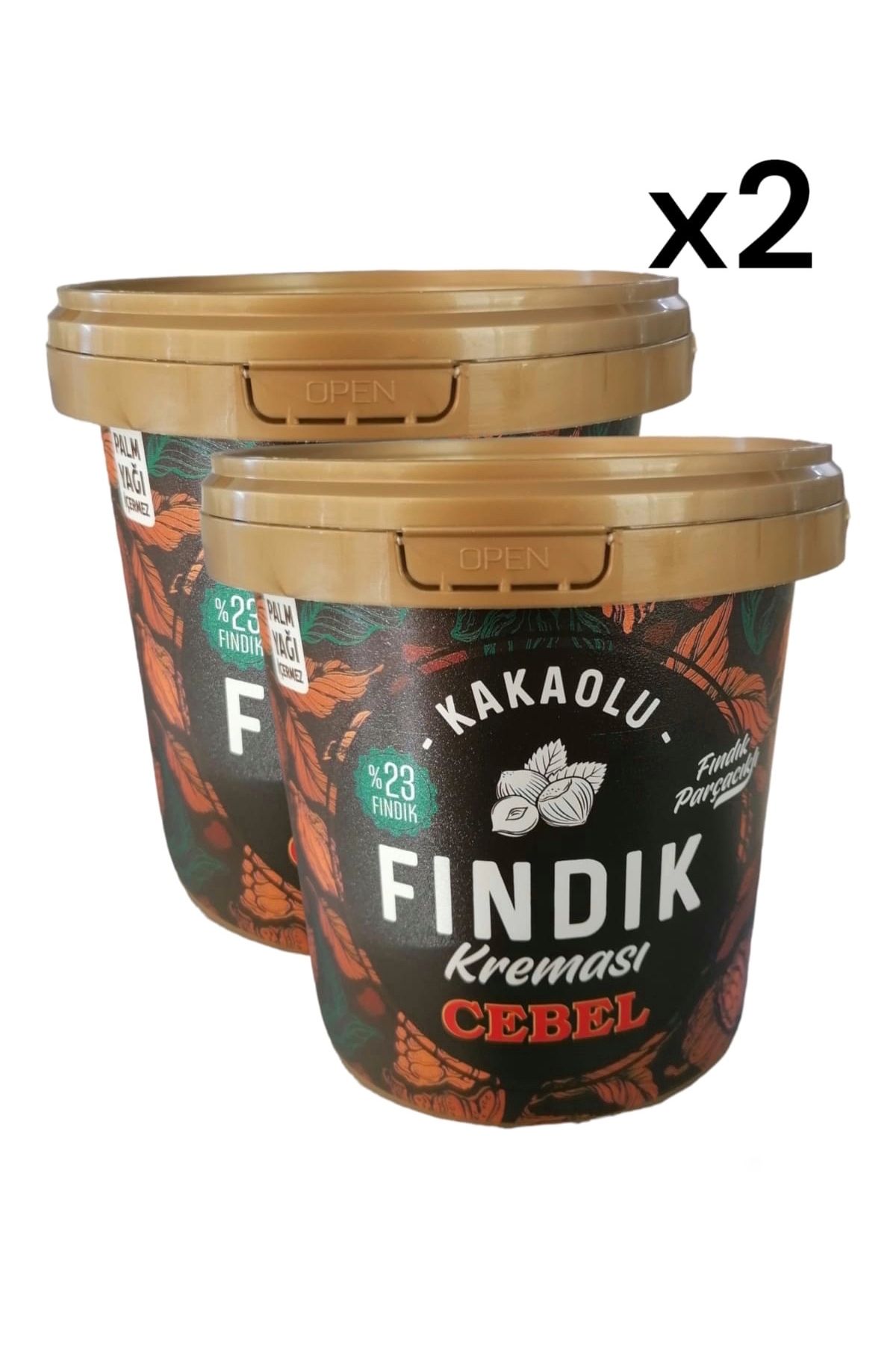 Cebel Fındık Parçacıklı %23 Fındık Oranlı Kakaolu Fındık Kreması 900 gr Kova(X2)