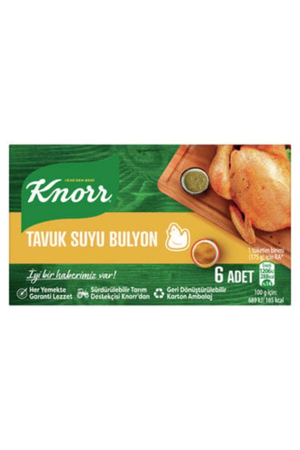 Knorr ( ETİ PETİTO HEDİYE ) Knorr Tavuk Suyu Bulyon 6'lı 60 Gr ( 2 ADET )