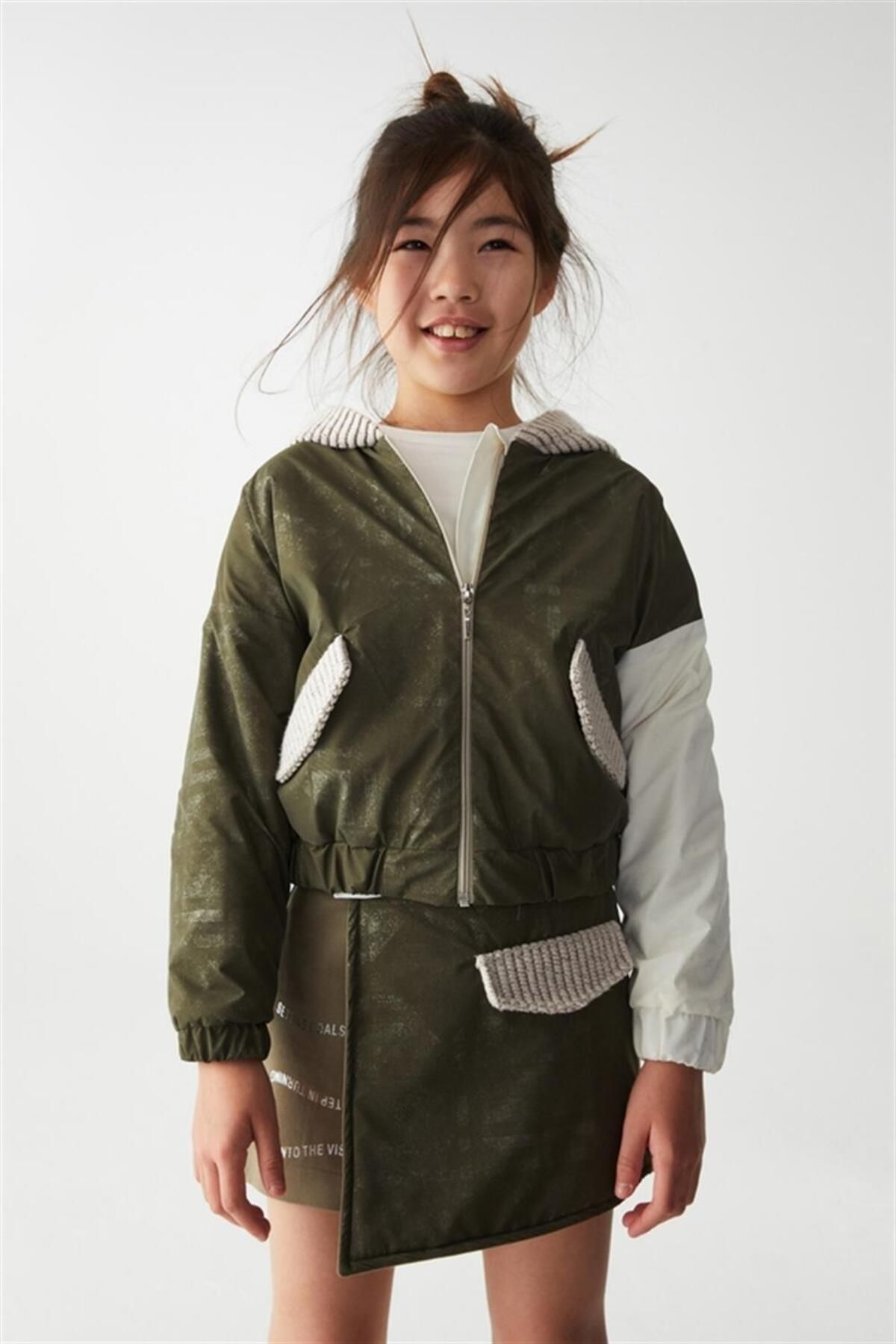 Nk Kids Kız Çocuk Style Kapşonlu Fermuarlı Ceket