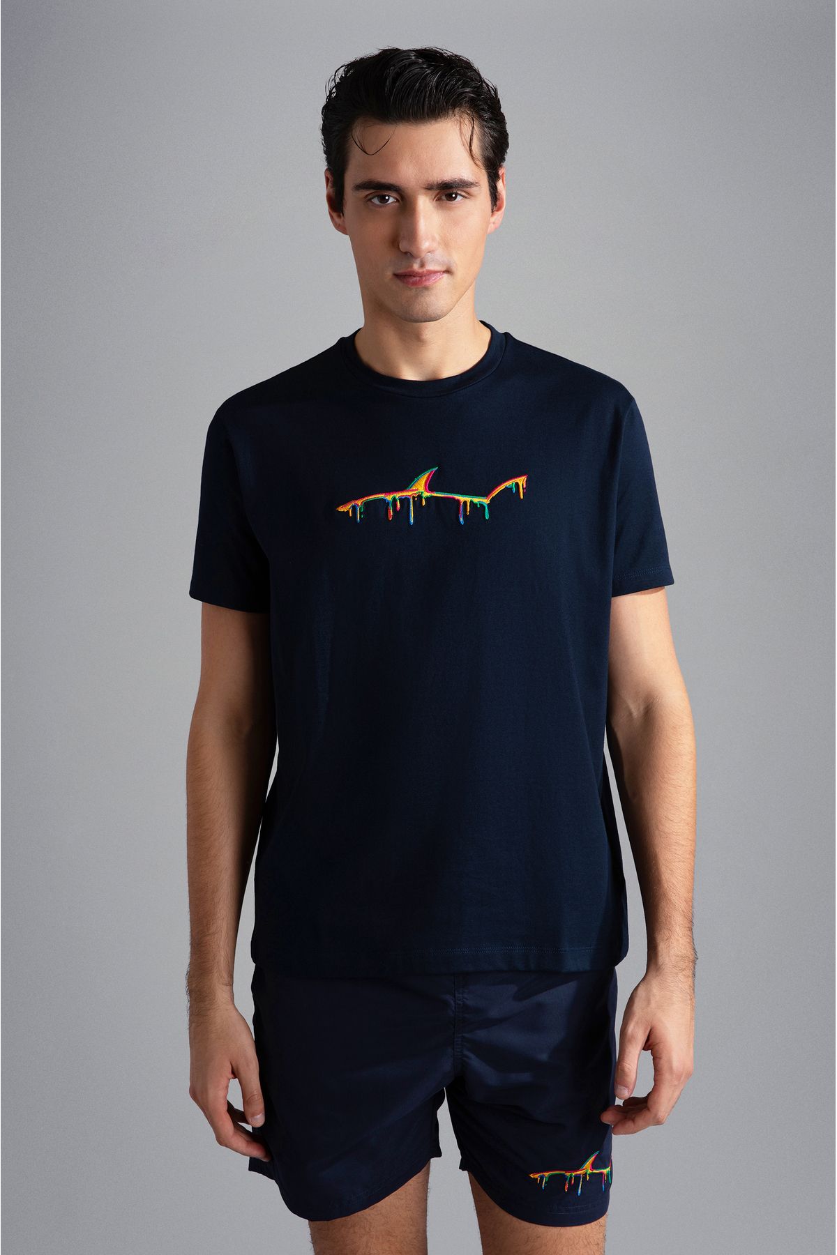Paul&Shark Erkek Marka Logolu Pamuklu Normal Kalıp Günlük Lacivert T-Shirt 24411052-013