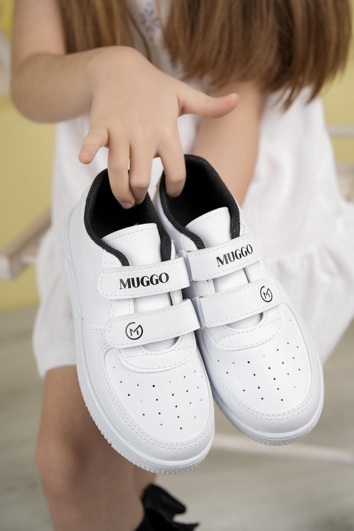 Muggo Alvin Garantili Unisex Çocuk Cırtlı Rahat Günlük Sneaker Spor Ayakkabı