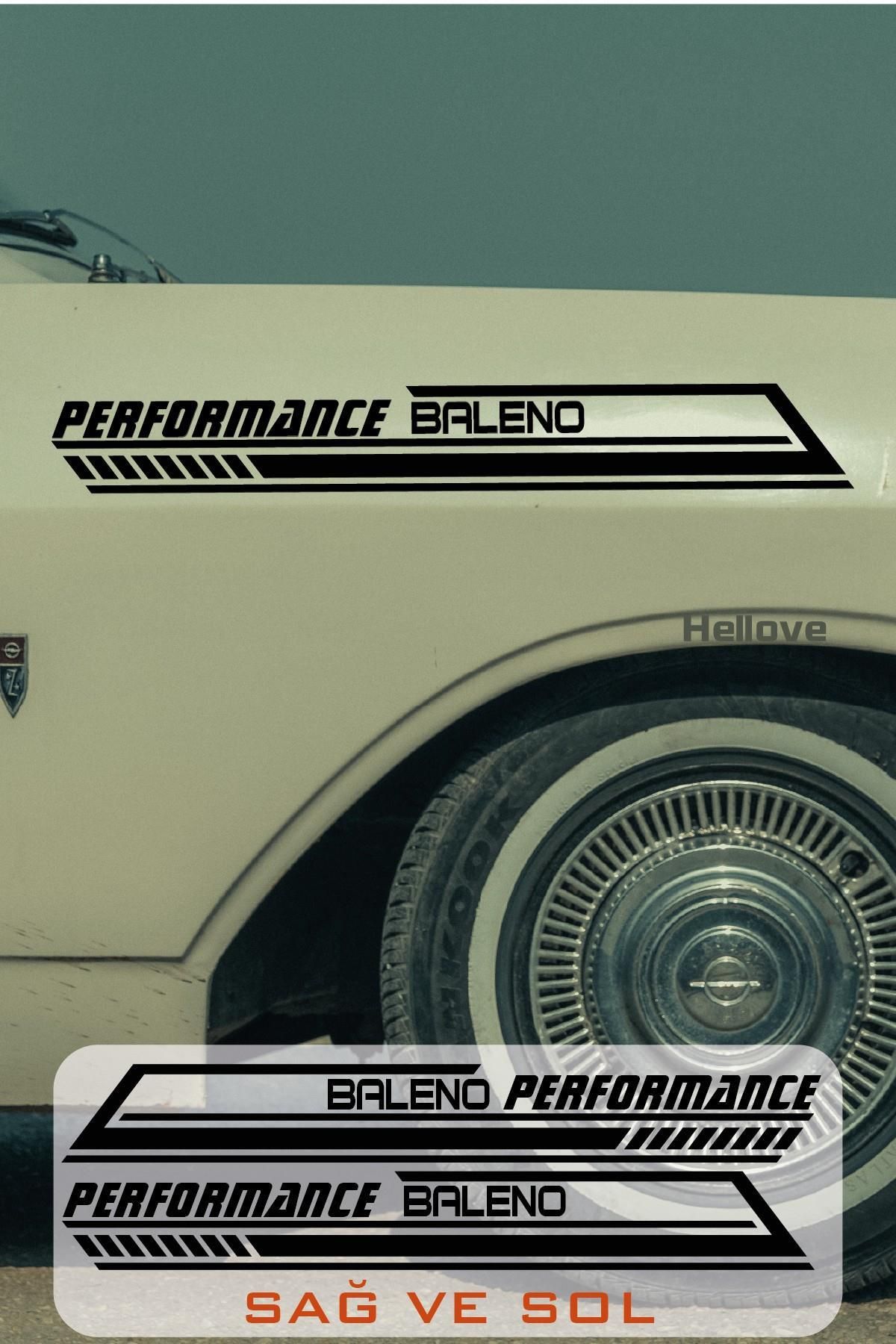 Hellove Suzuki Baleno Yan Şerit Performance Oto Araba Sticker Sağ ve Sol Siyah 55*16 Cm